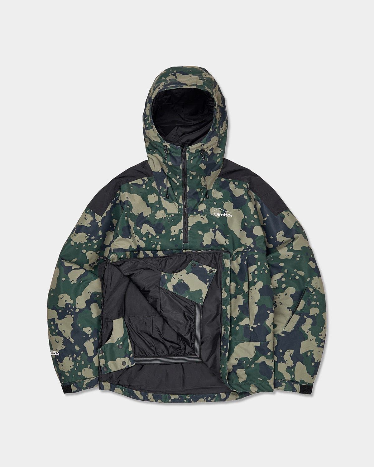 BLOCK PULLOVER JACKET OLIVE CAMO