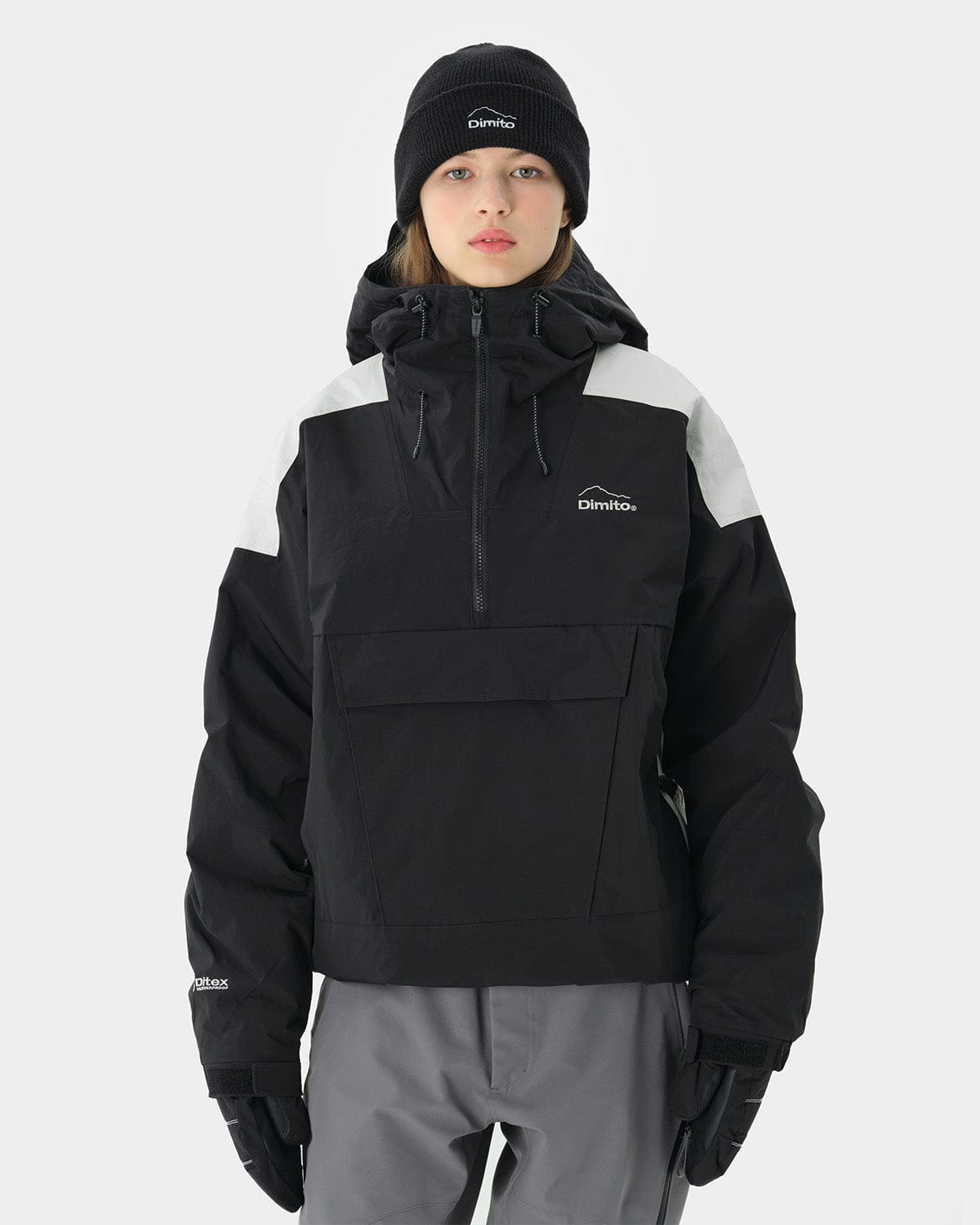 BLOCK PULLOVER JACKET BLACK