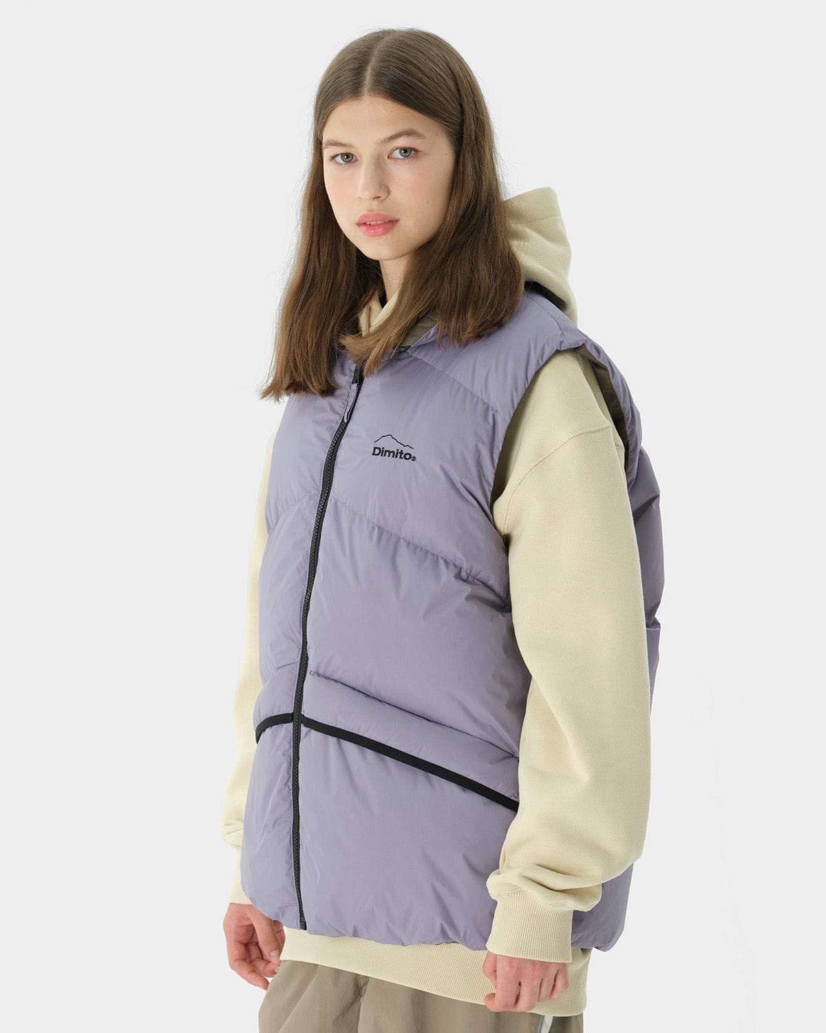 VERT 23 REVERSIBLE DOWN VEST PURPLE ASH