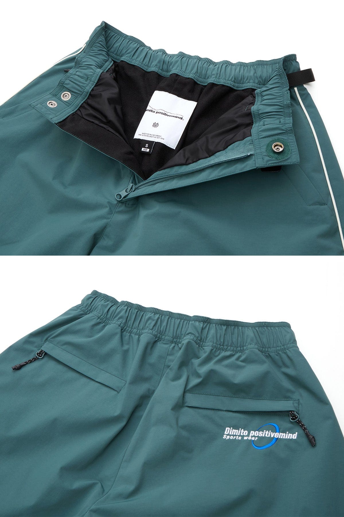 VERT AIR FORCE BANDED PANTS TEAL GREEN (Wide Fit)