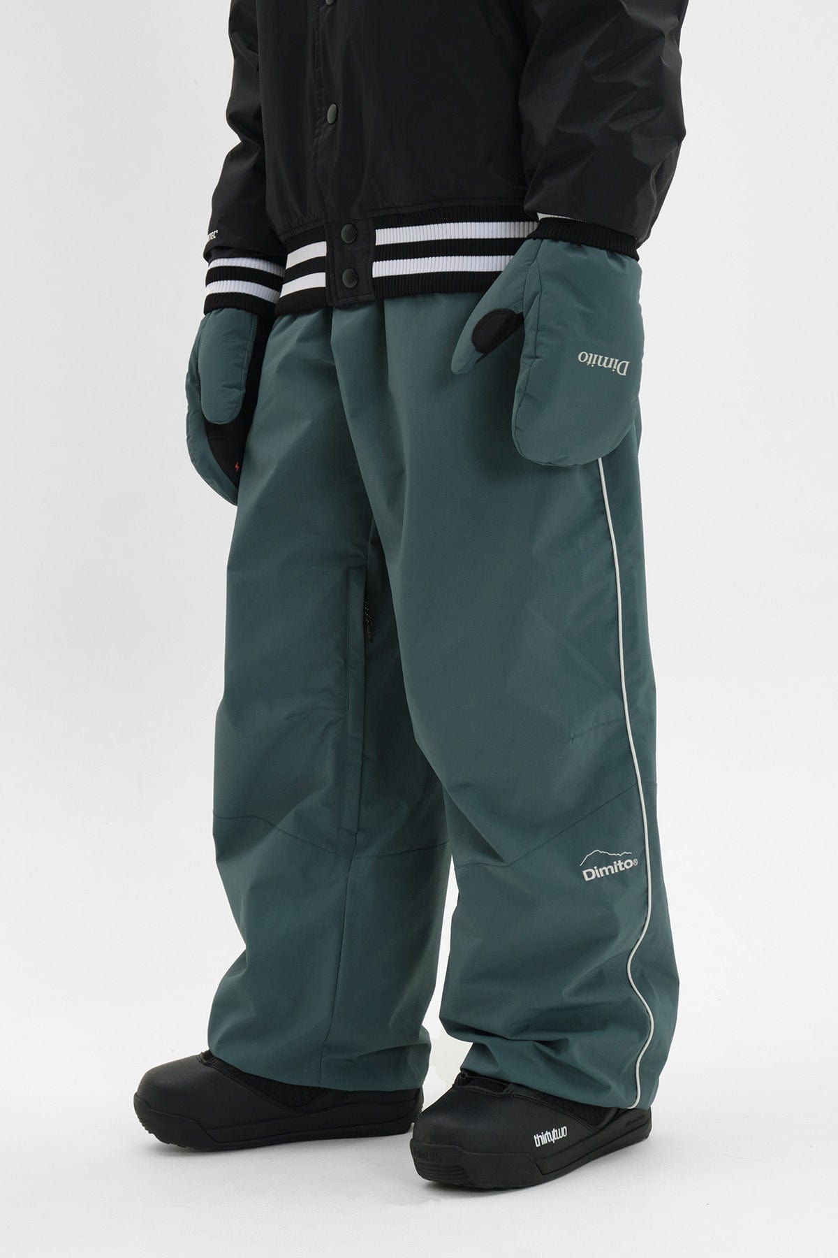 VERT AIR FORCE BANDED PANTS TEAL GREEN (Wide Fit)