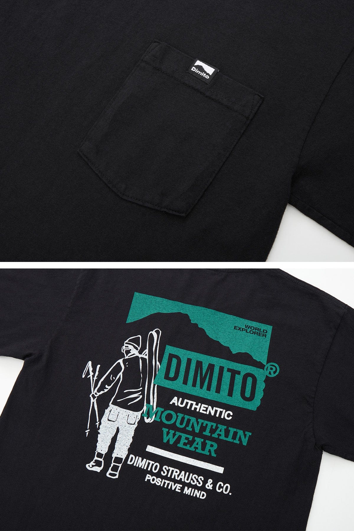 VERT AUTHENTIC POCKET SSV 6.5OZ TEE BLACK