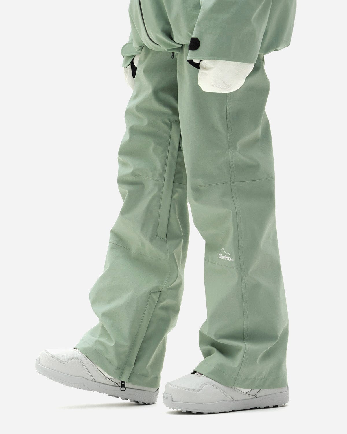 VERT BIO SLIM STRAIGHT PANTS PALE GREEN