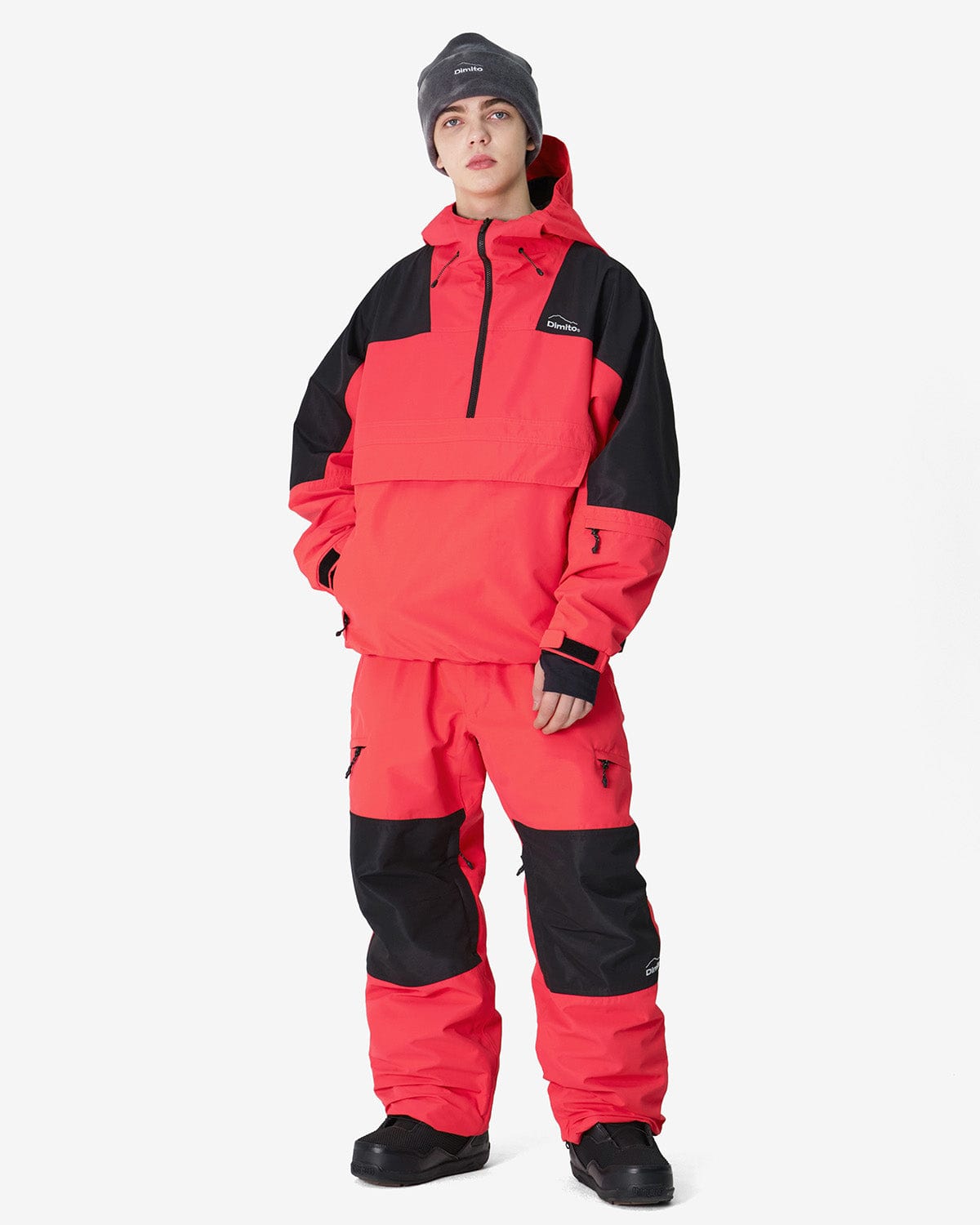 VERT BLOCK MT JACKET CRIMSON