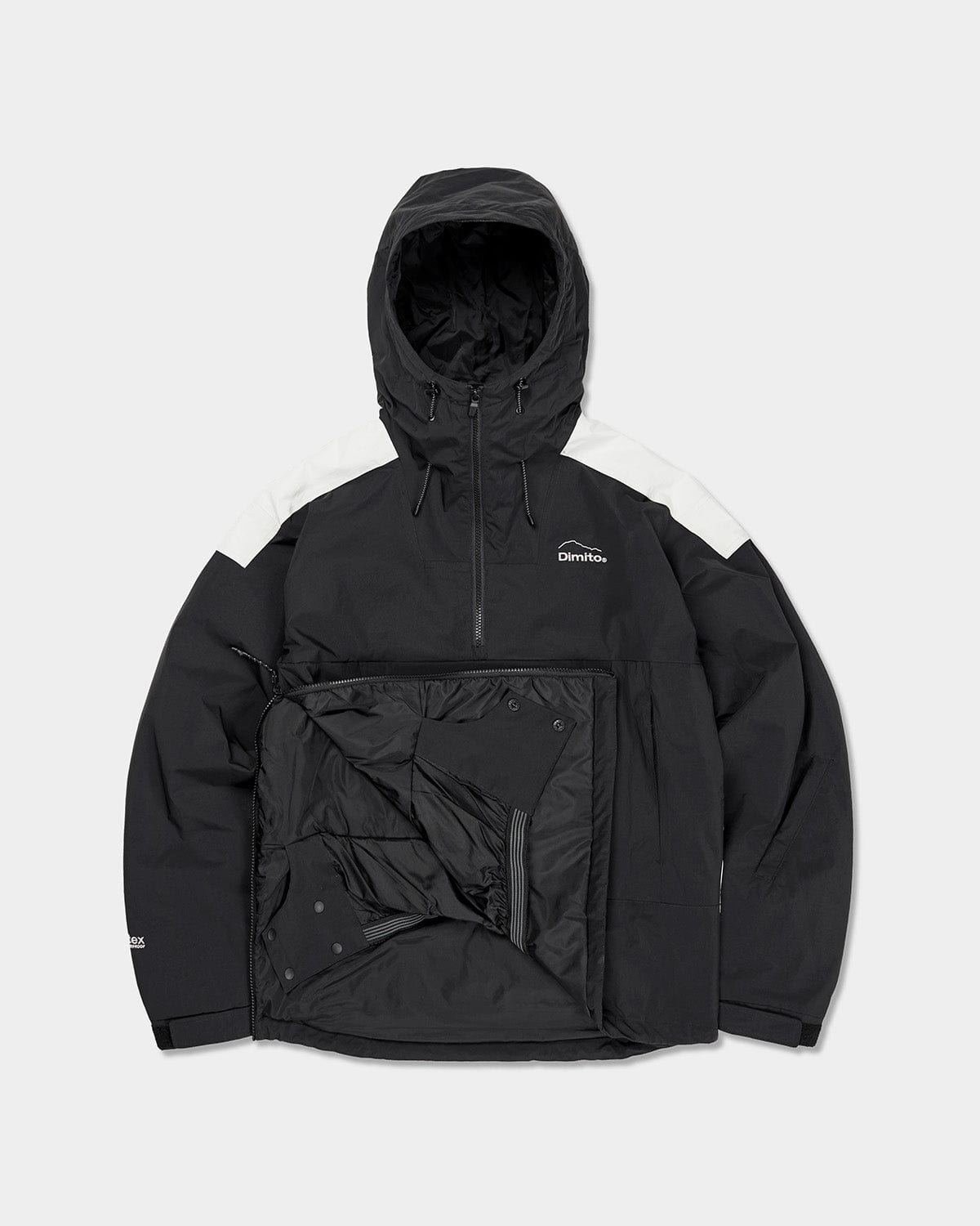 VERT BLOCK PULLOVER JACKET BLACK