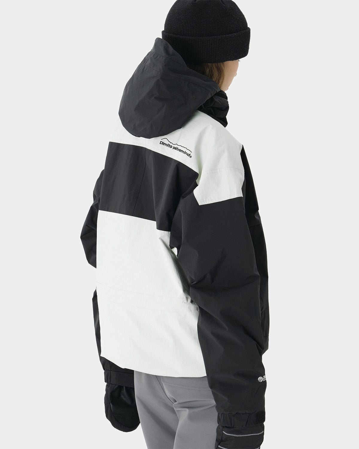 VERT BLOCK PULLOVER JACKET BLACK