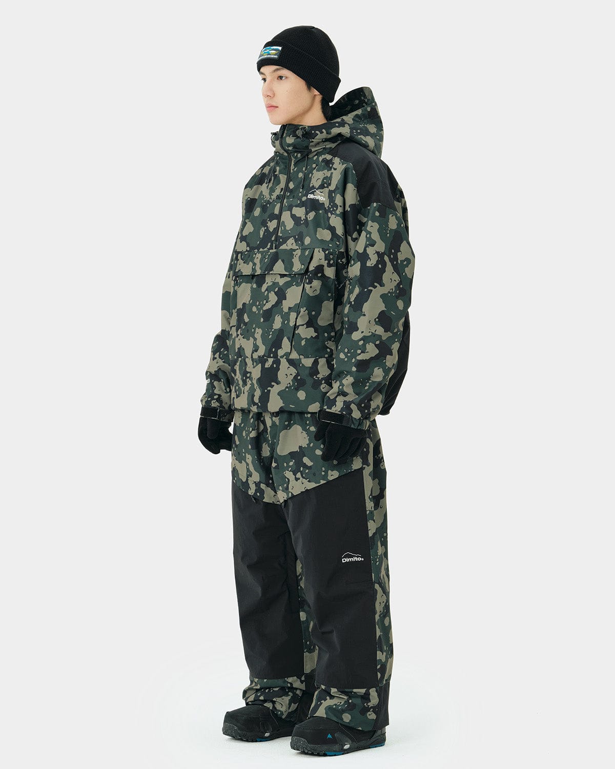 VERT BLOCK PULLOVER JACKET OLIVE CAMO