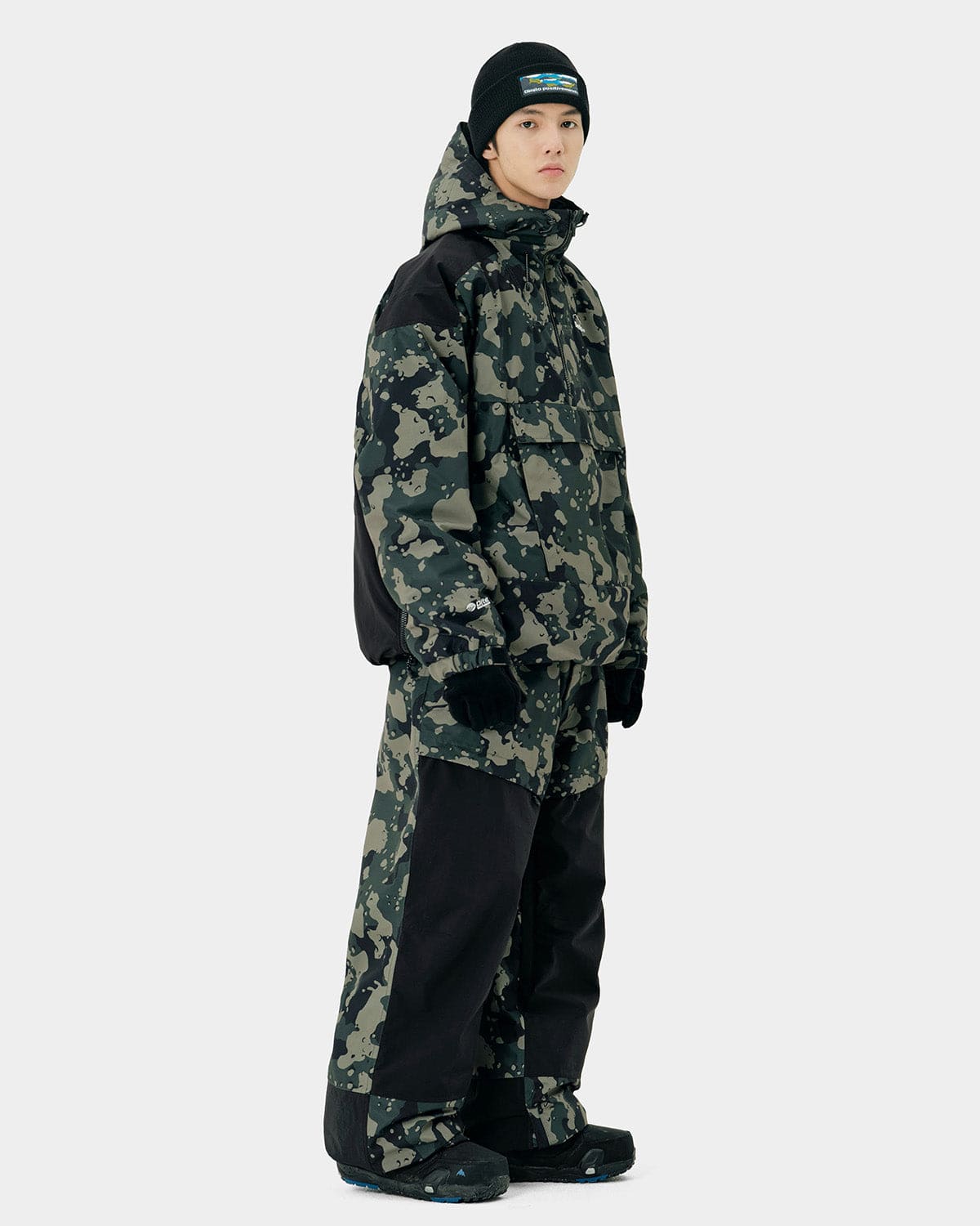 VERT BLOCK WIDE PANTS OLIVE CAMO (Semi Wide Fit)