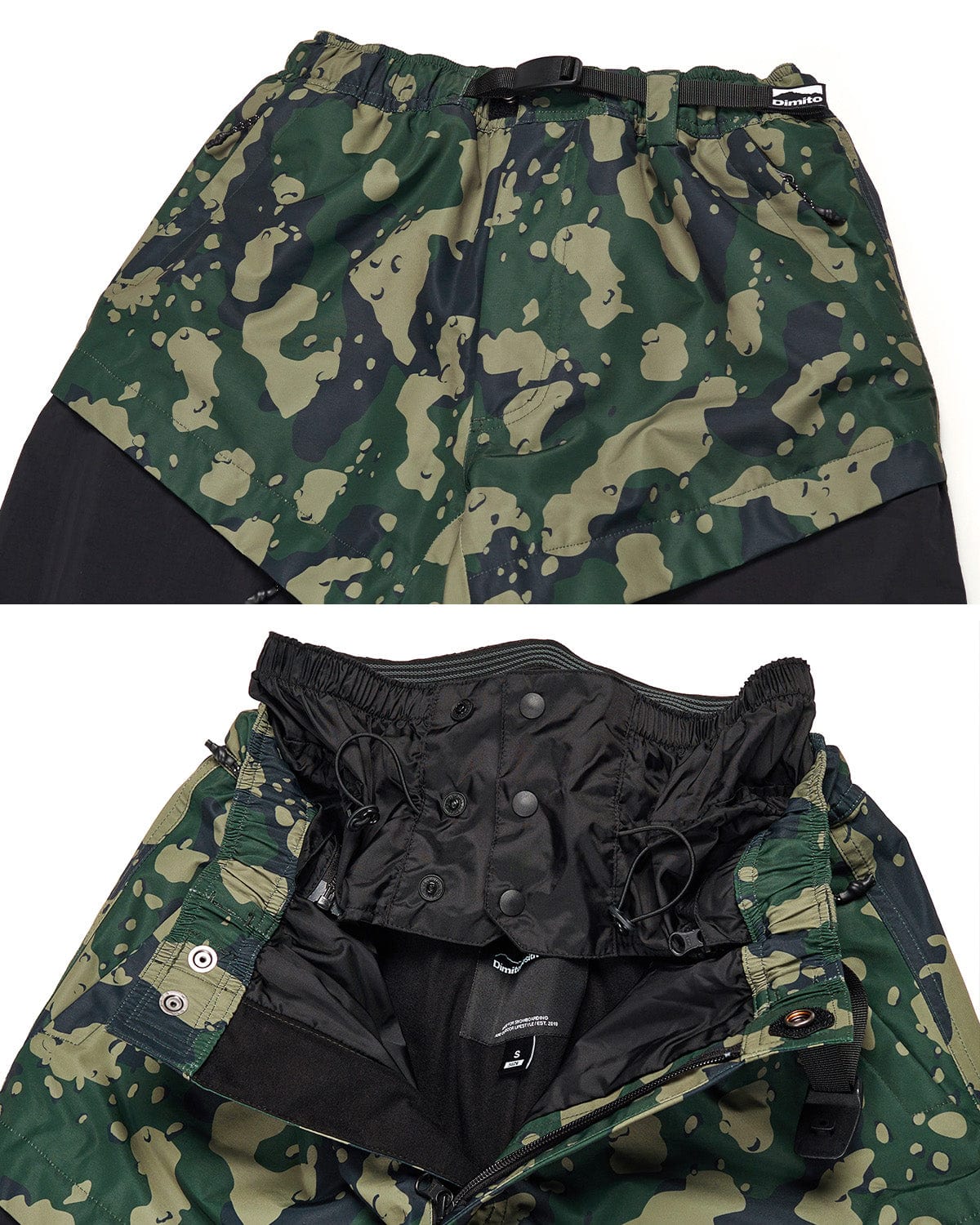 VERT BLOCK WIDE PANTS OLIVE CAMO (Semi Wide Fit)