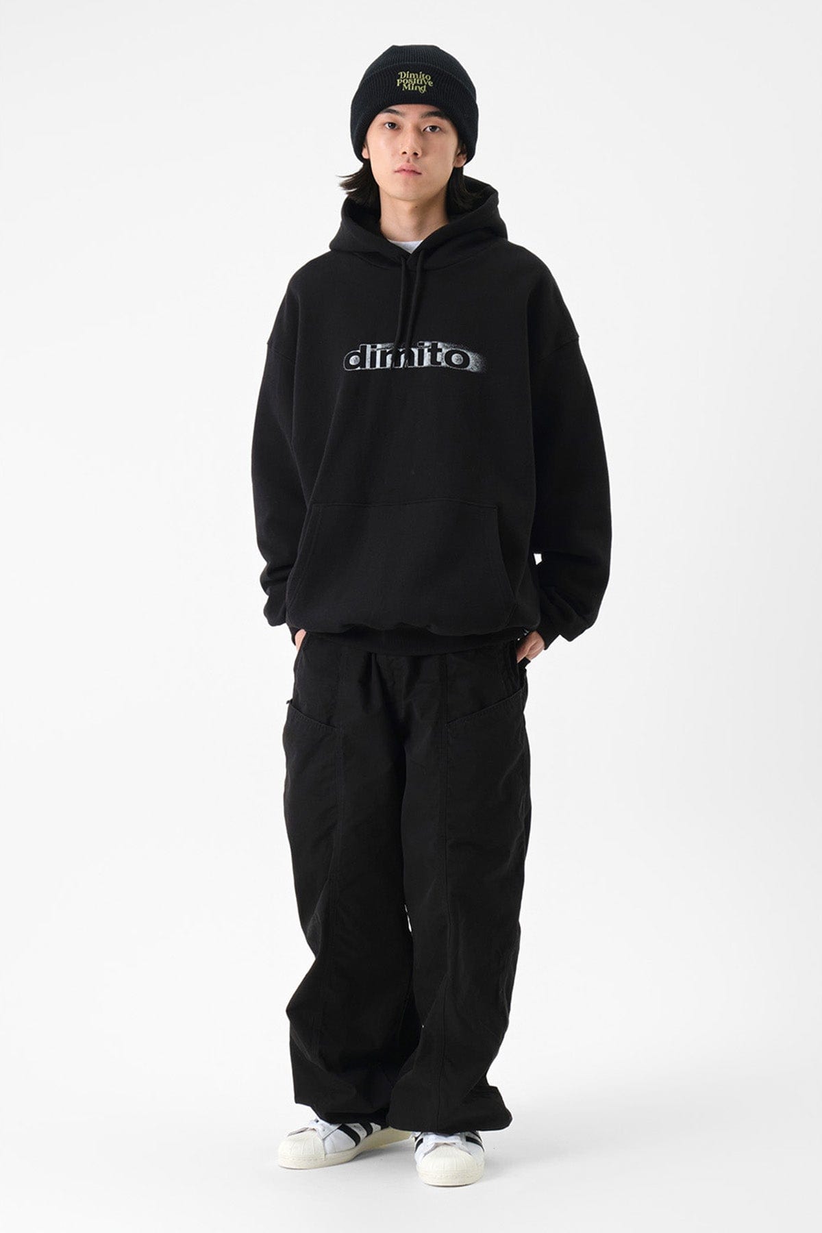 VERT BLURRY LOGO HOODIE BLACK