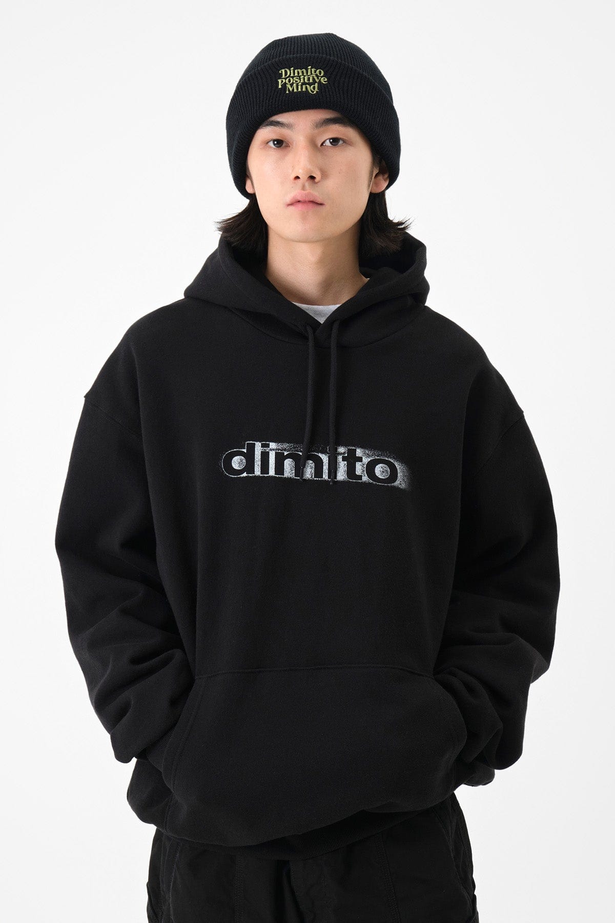 VERT BLURRY LOGO HOODIE BLACK