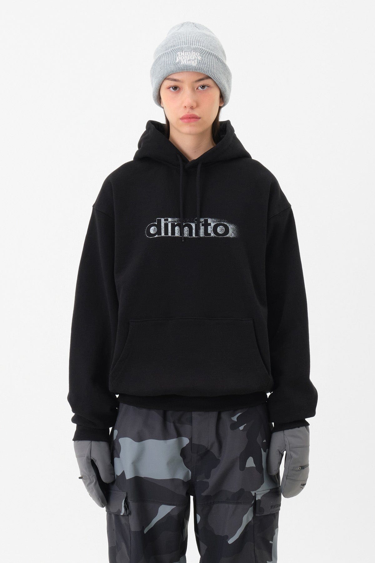 VERT BLURRY LOGO HOODIE BLACK