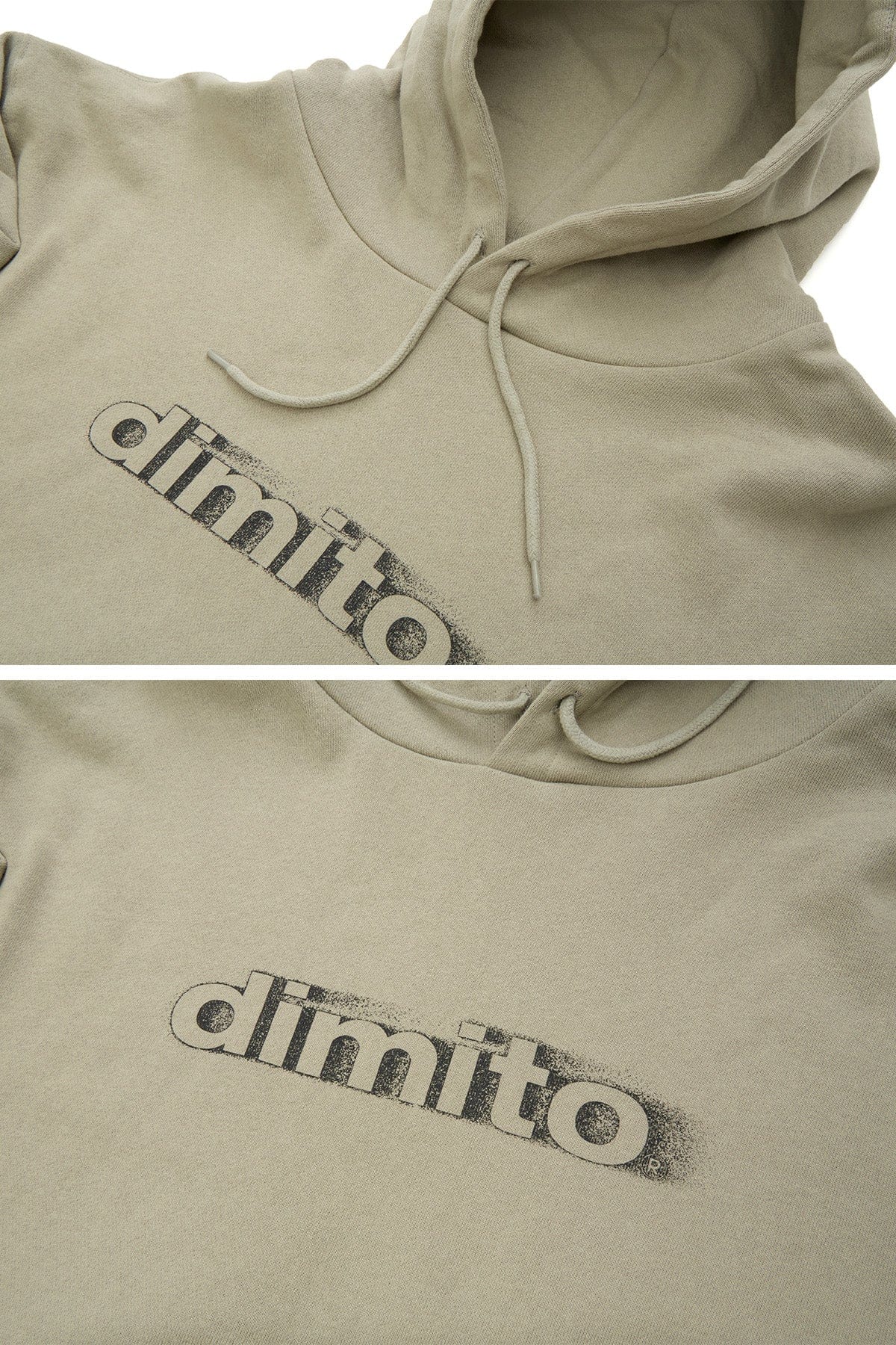 VERT BLURRY LOGO HOODIE KHAKI