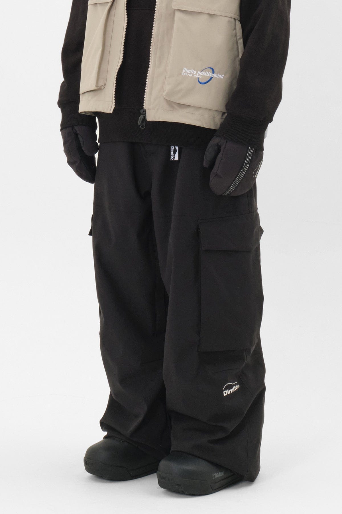 VERT CARGO BIG PANTS BLACK