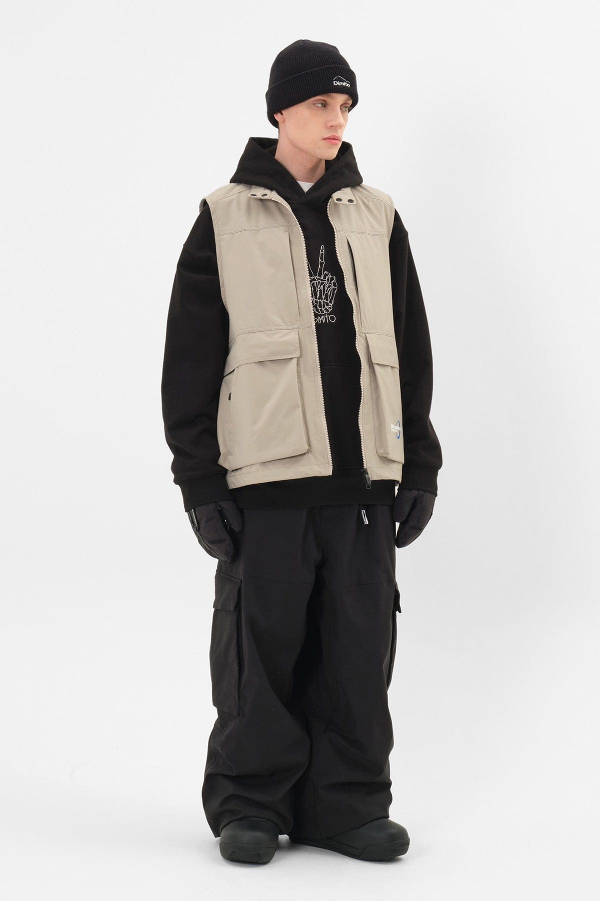 VERT CARGO BIG PANTS BLACK