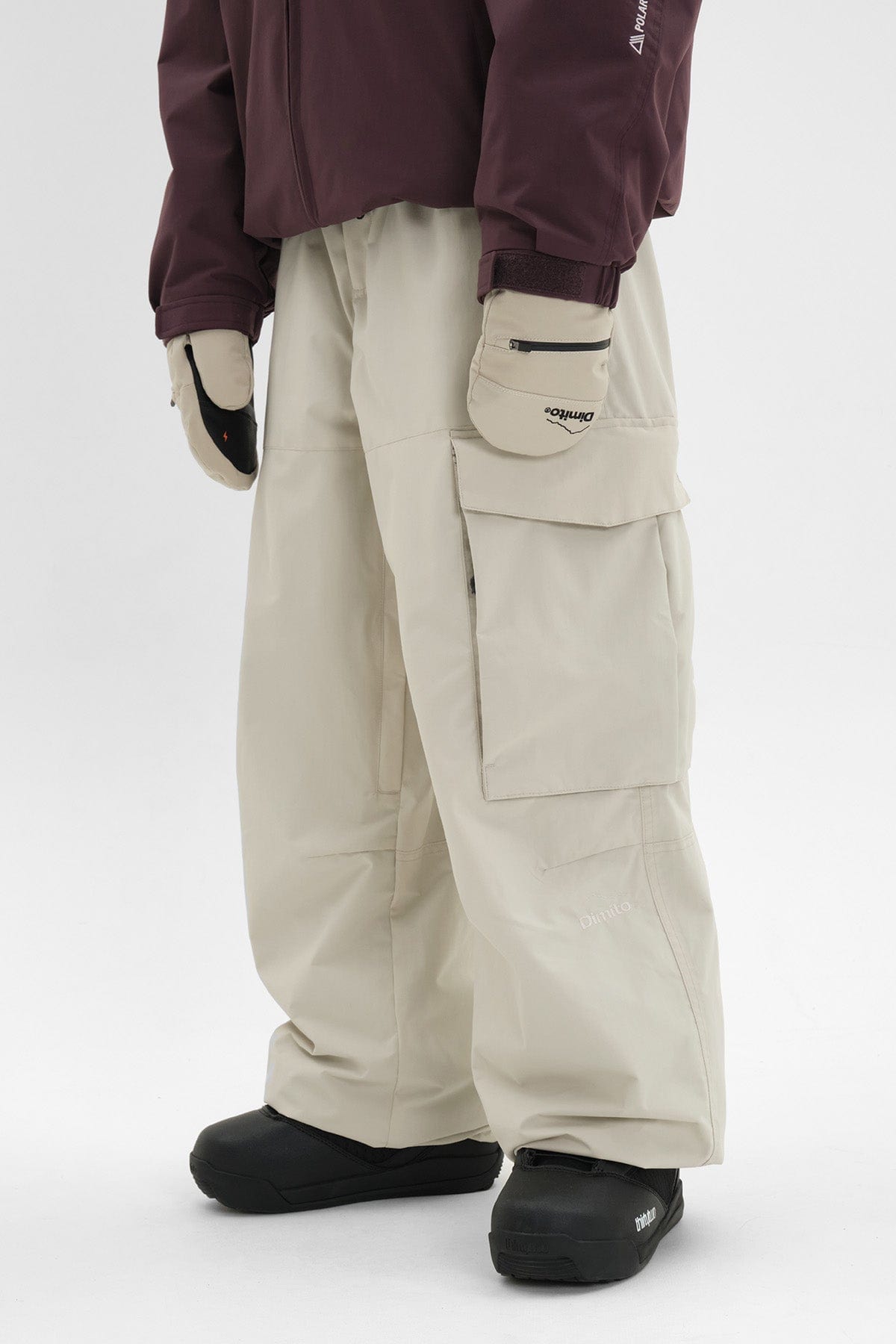 VERT CARGO BIG PANTS IVORY