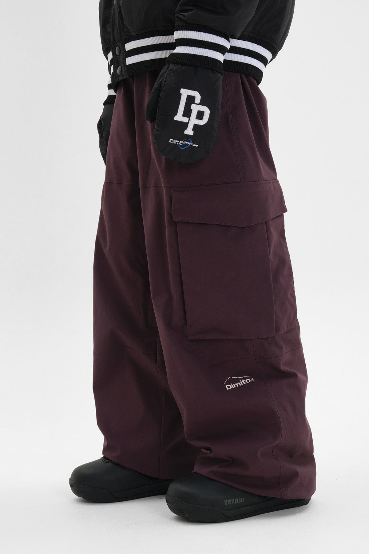 VERT CARGO BIG PANTS WINE