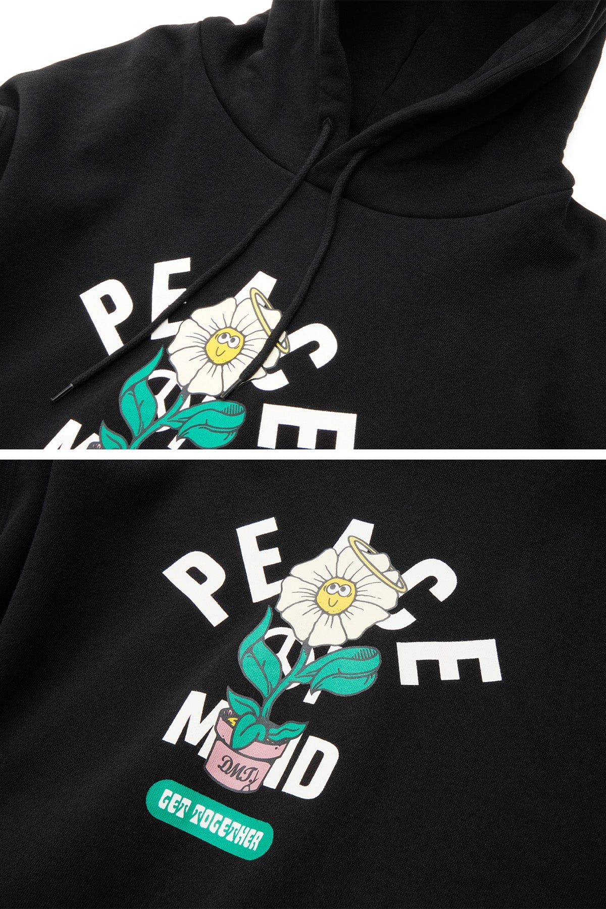 VERT FLOWER HOODIE BLACK