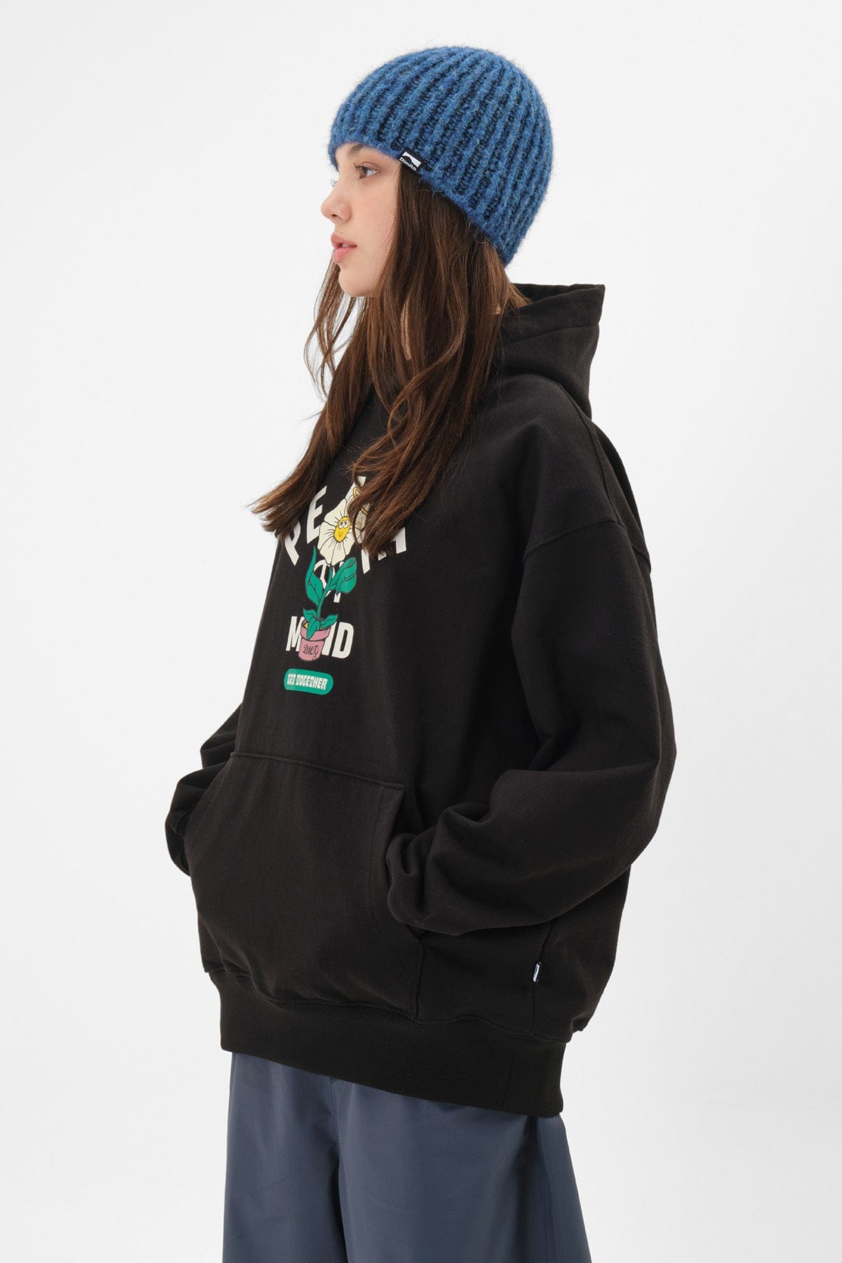 VERT FLOWER HOODIE BLACK