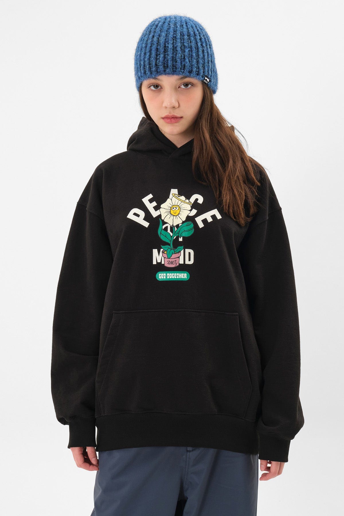 VERT FLOWER HOODIE BLACK