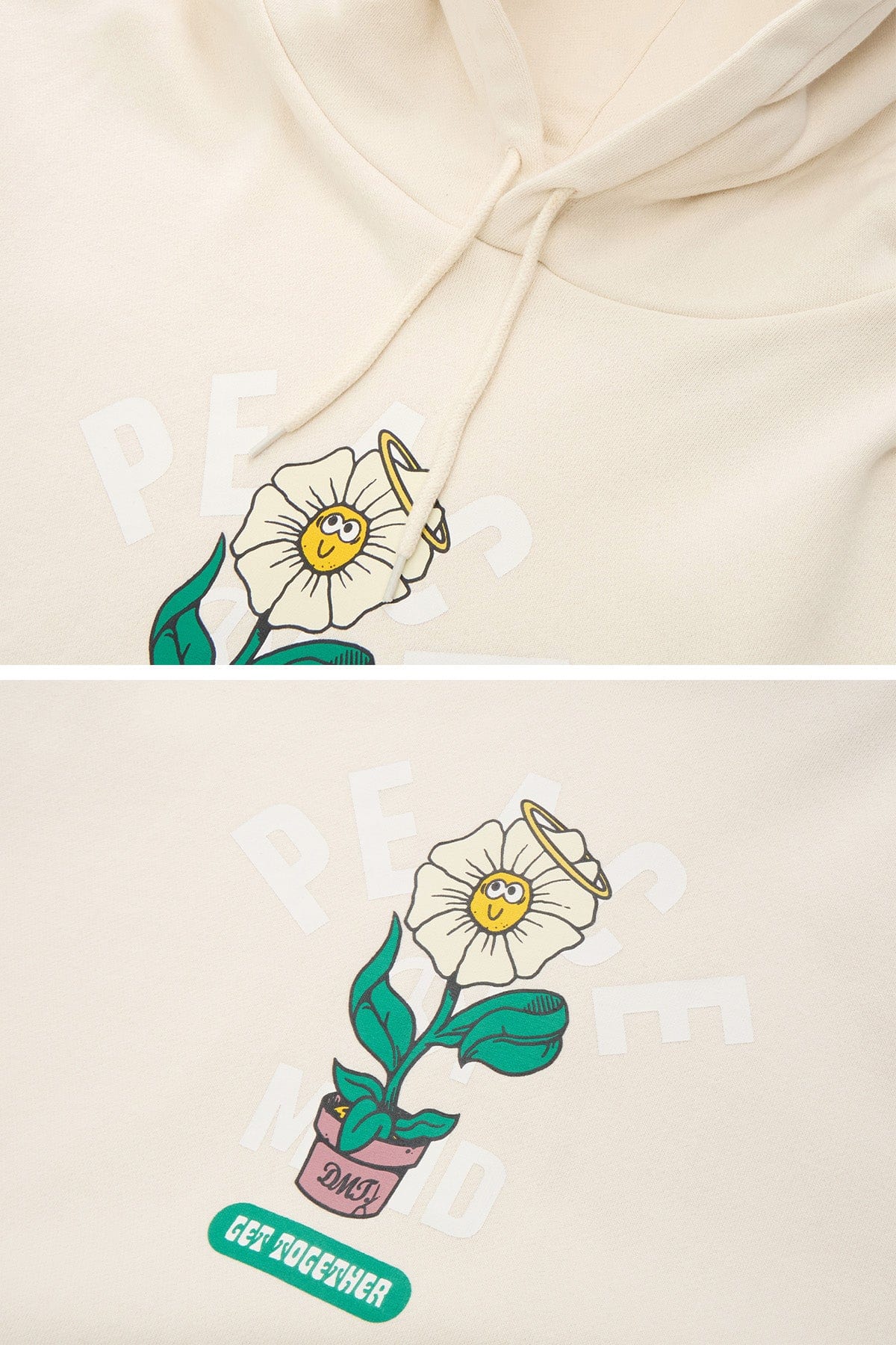 VERT FLOWER HOODIE IVORY