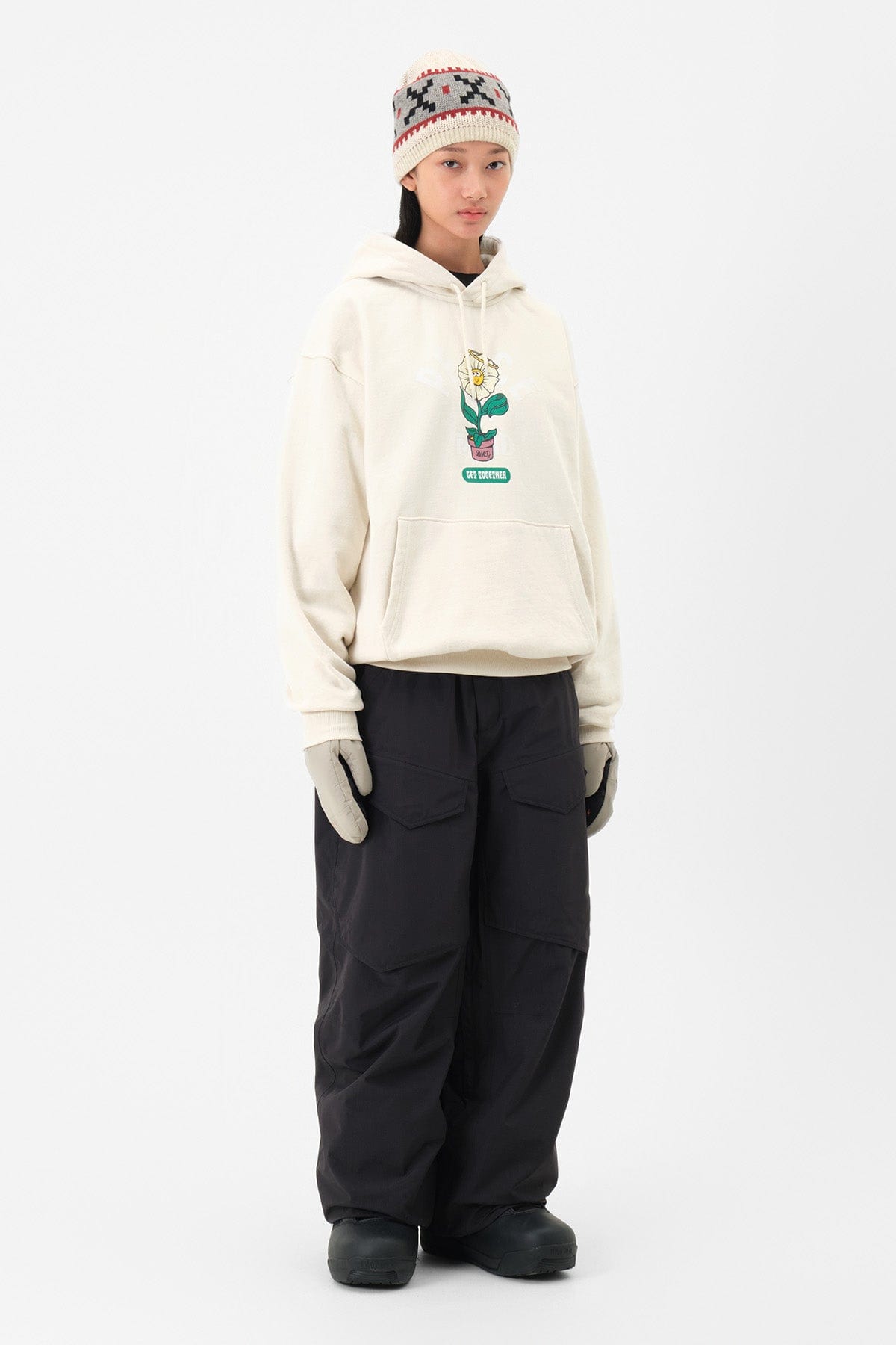 VERT FLOWER HOODIE IVORY