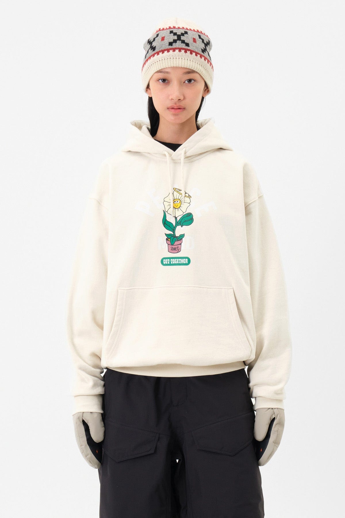 VERT FLOWER HOODIE IVORY