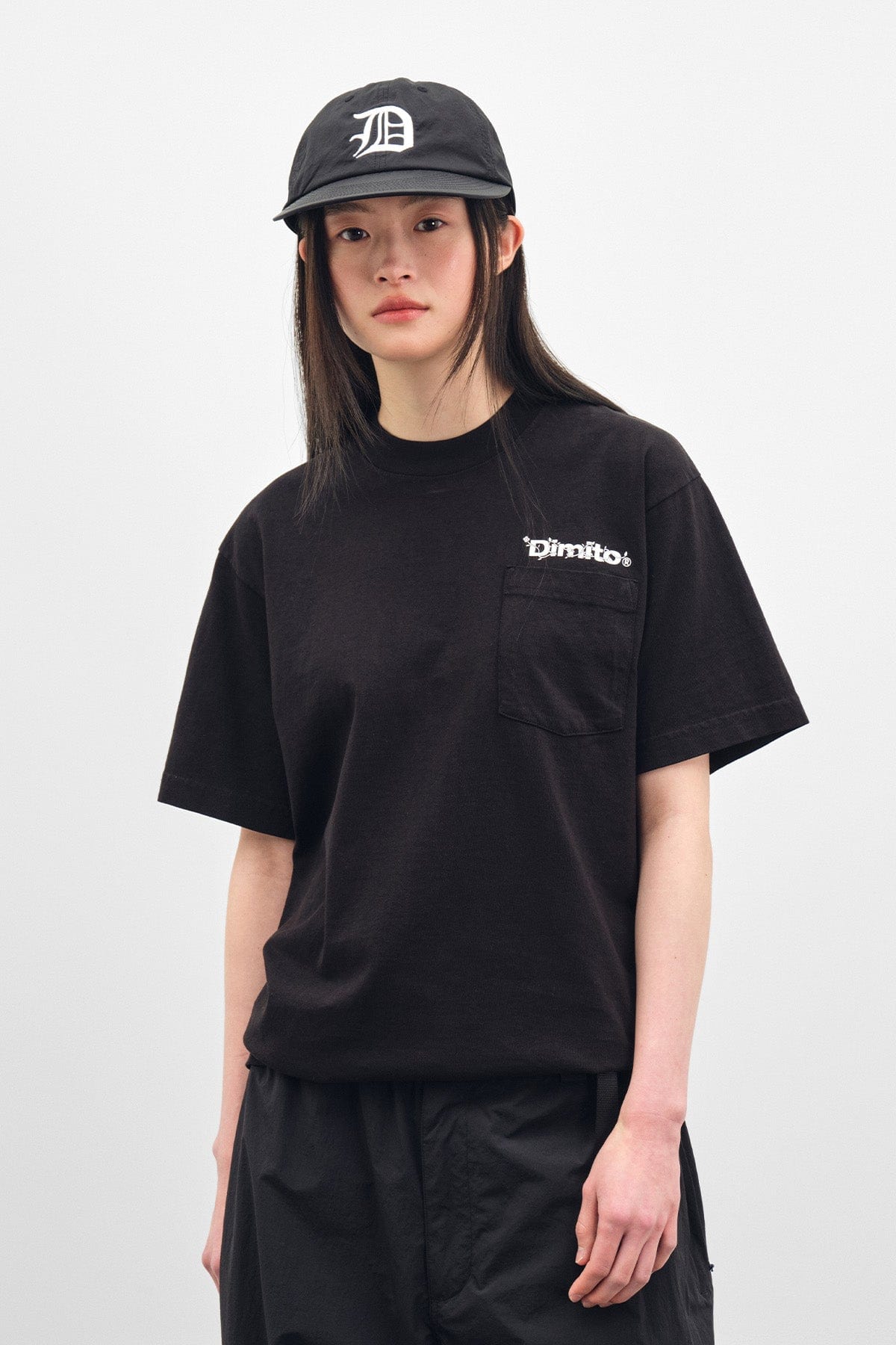 VERT FLOWER POCKET SSV 6.5OZ TEE BLACK