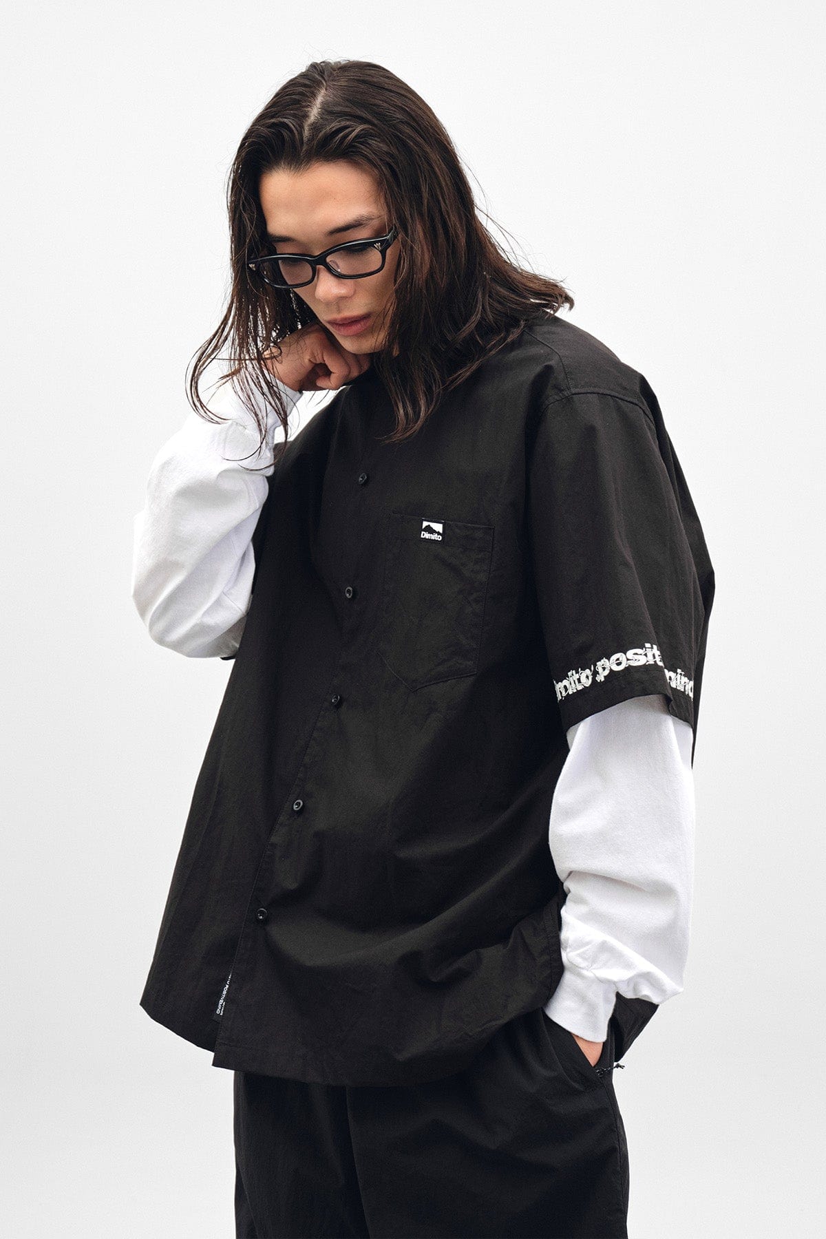 VERT FLOWER S/S SHIRT BLACK