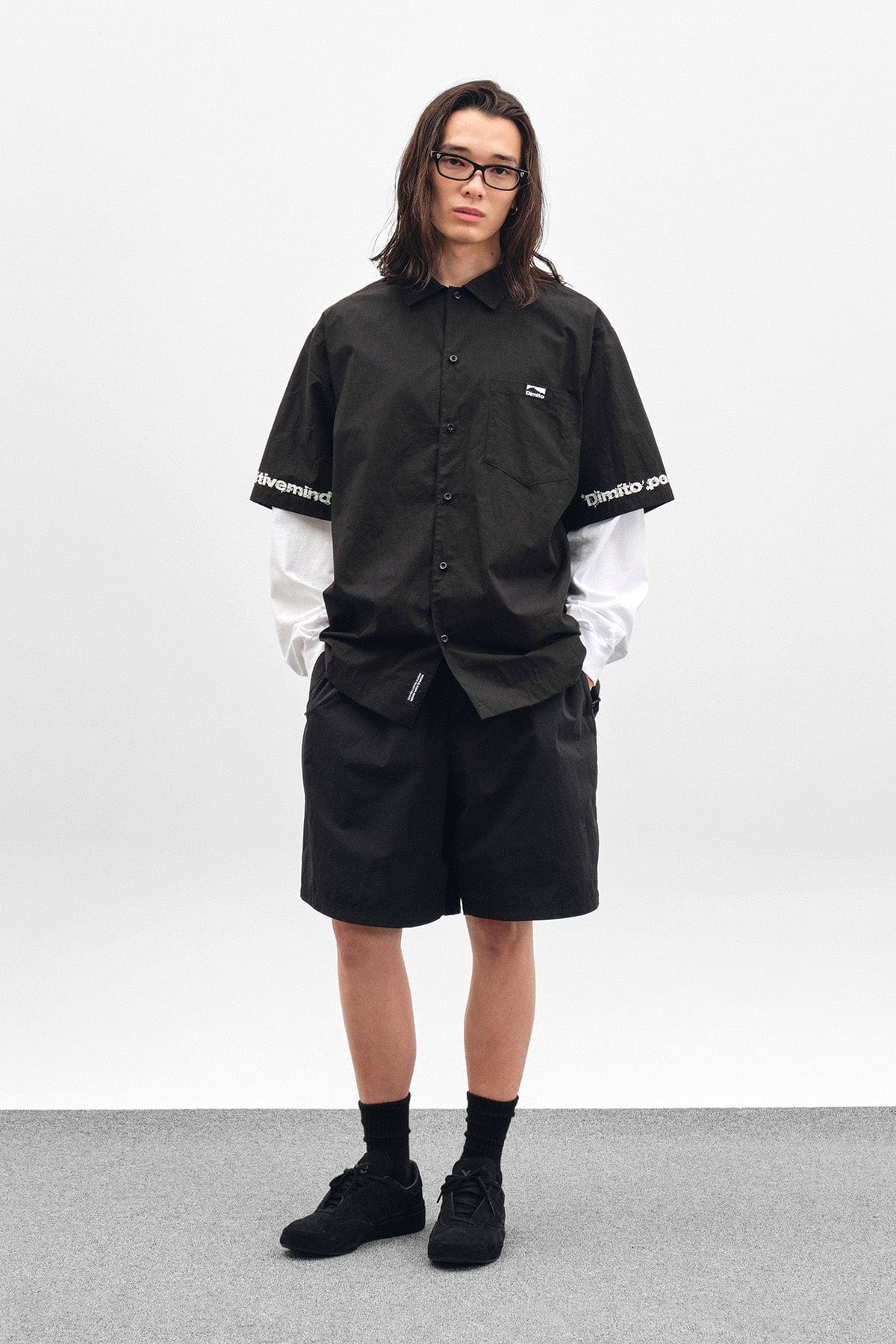 VERT FLOWER S/S SHIRT BLACK