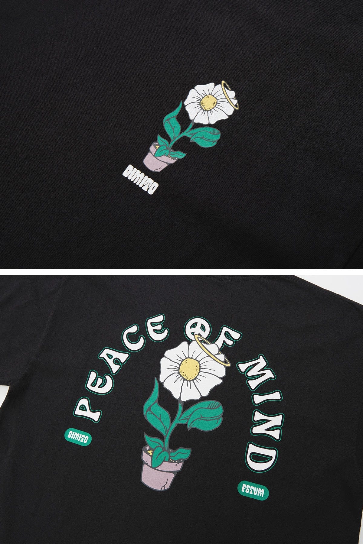 VERT FLOWER SSV GD 6.5OZ TEE BLACK