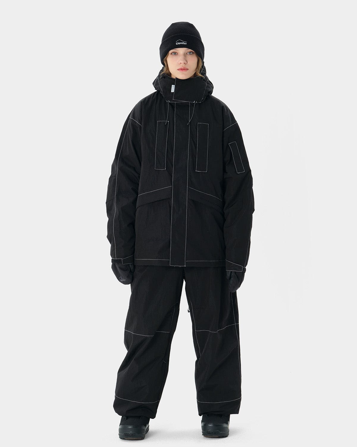 VERT GTX (VTX X EIDER) LINE STITCHED PANTS BLACK (Semi wide fit)