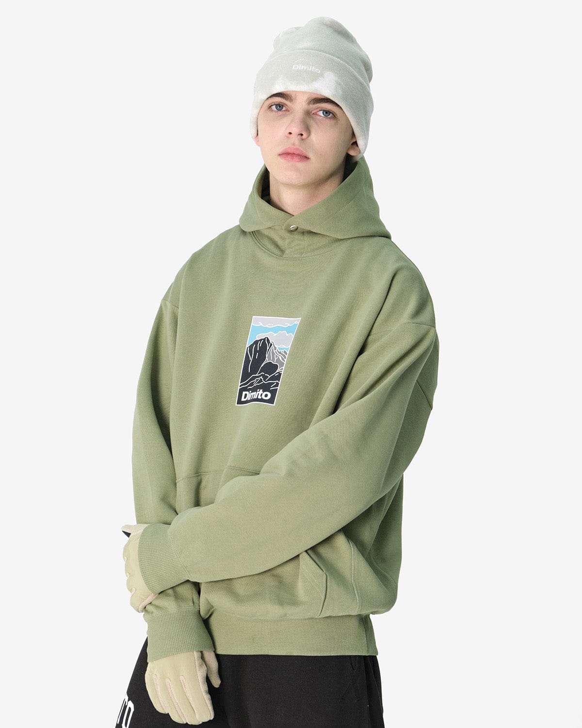 VERT HAE EMBROIDERY HOODIE OLIVE