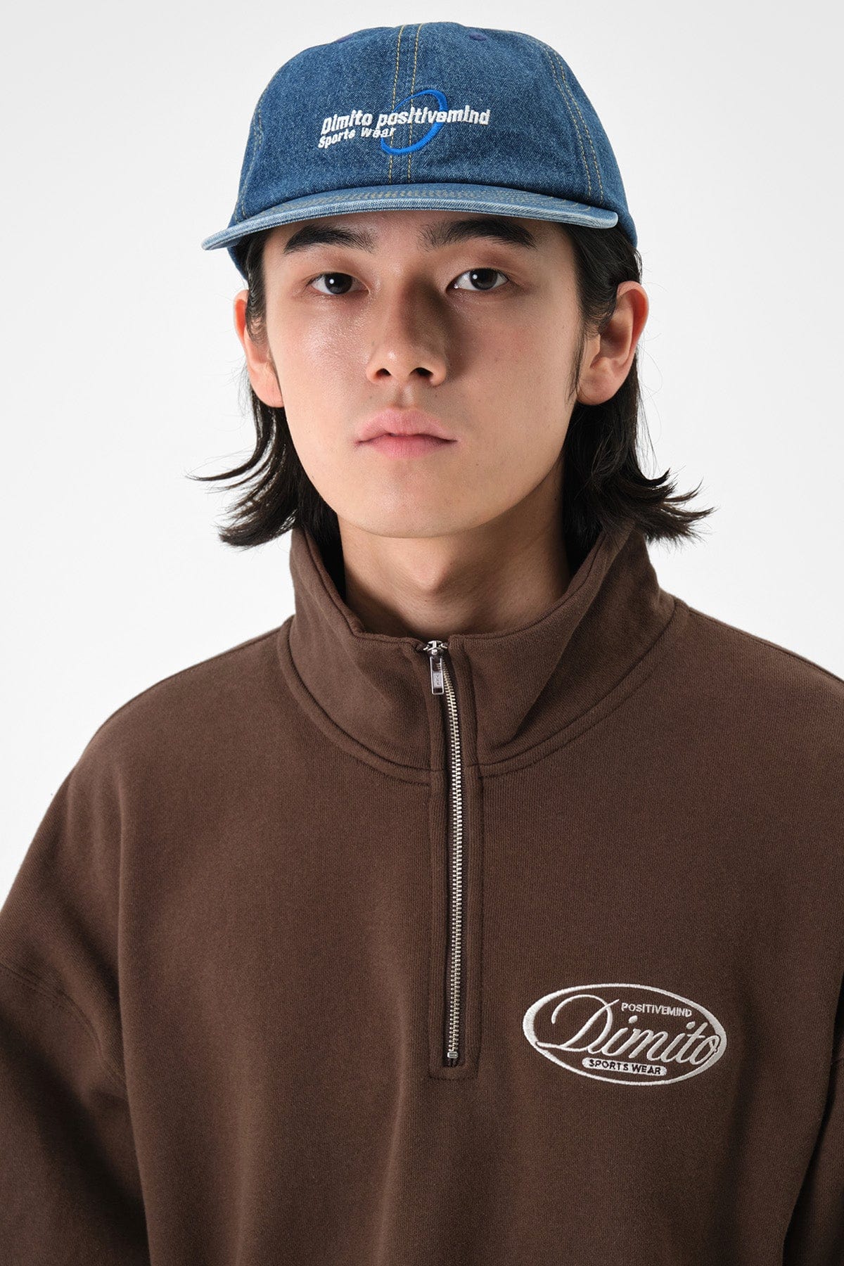 VERT HALF ZIP SWEATSHIRT BROWN