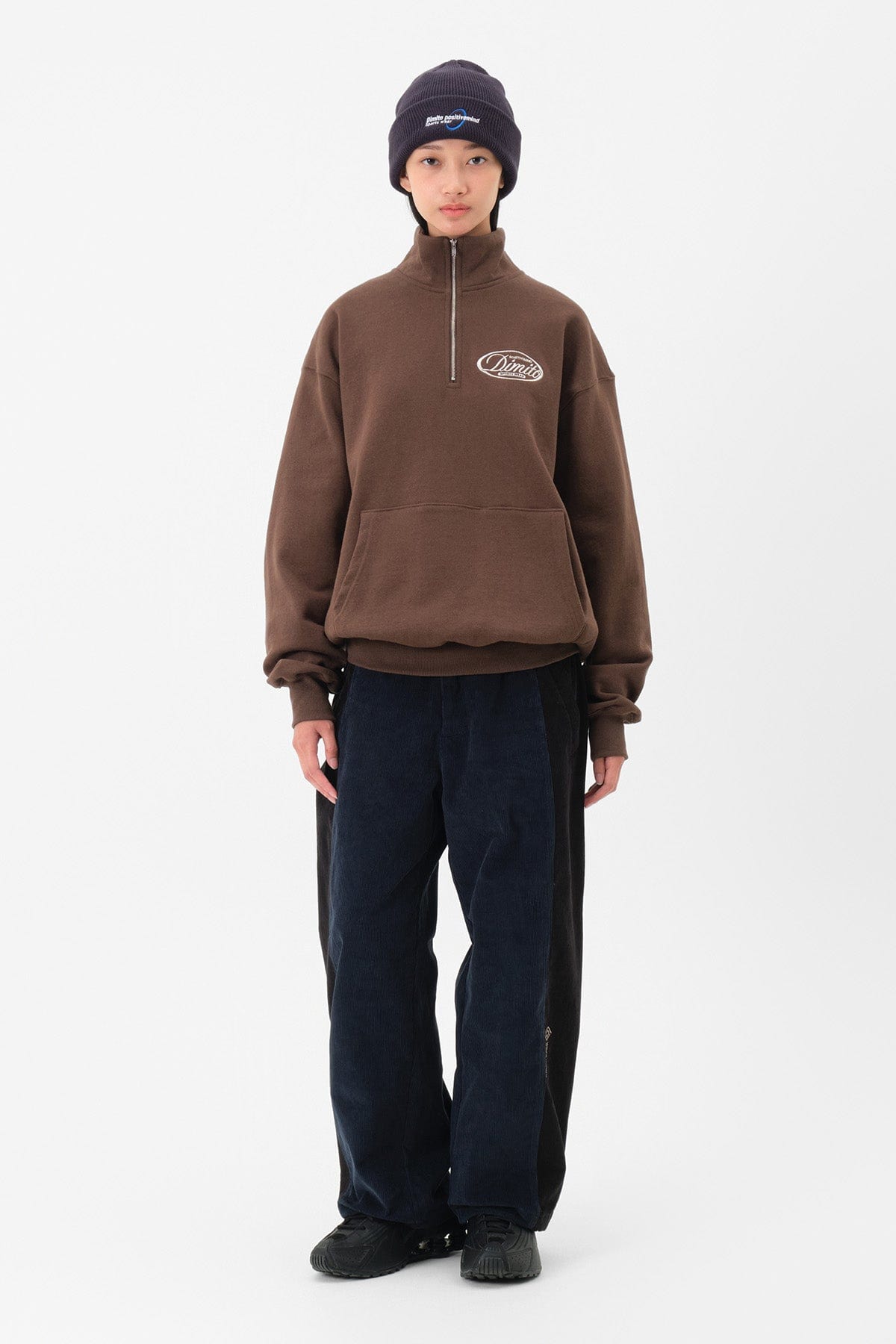 VERT HALF ZIP SWEATSHIRT BROWN