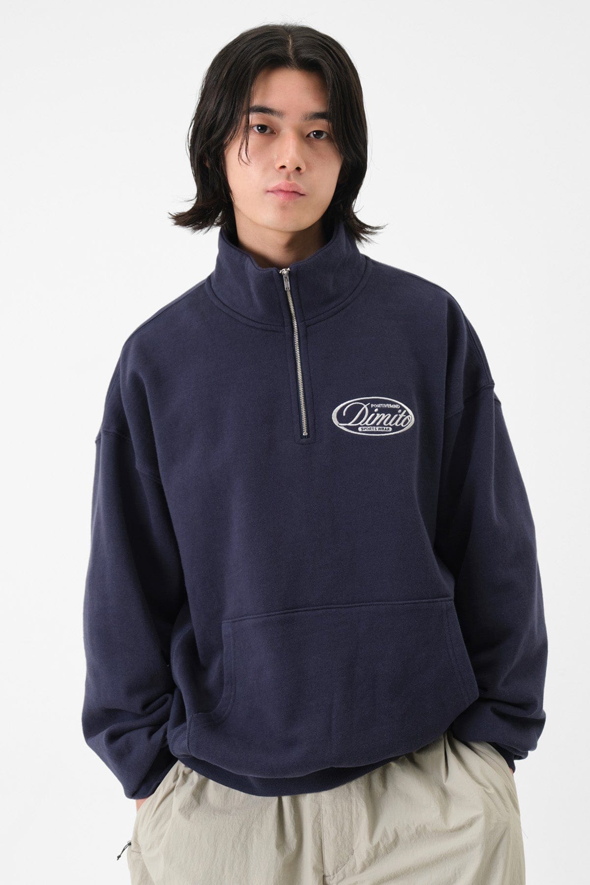 VERT HALF ZIP SWEATSHIRT NAVY