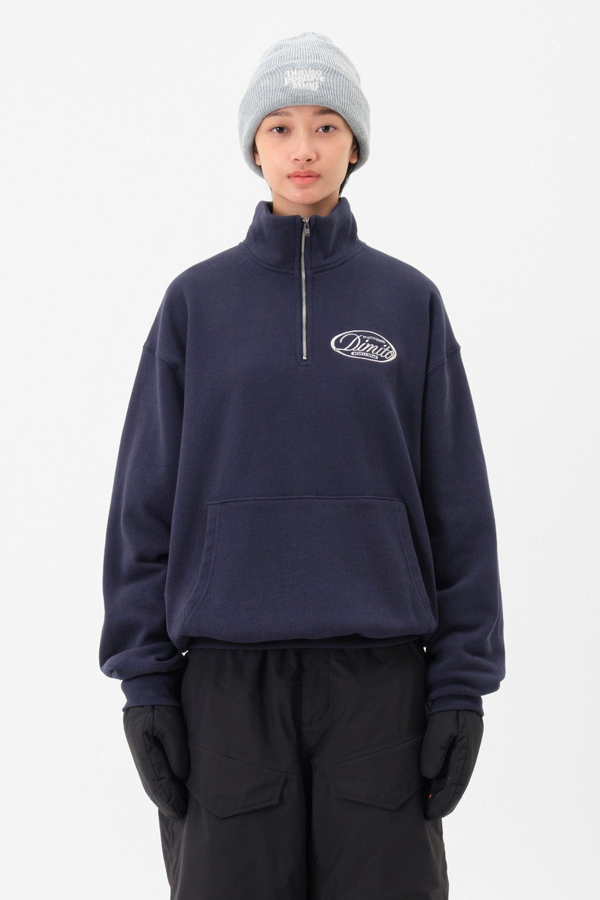 VERT HALF ZIP SWEATSHIRT NAVY