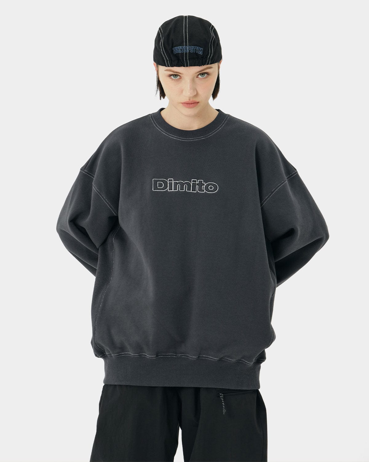 VERT LINE SWEATSHIRTS CHARCOAL