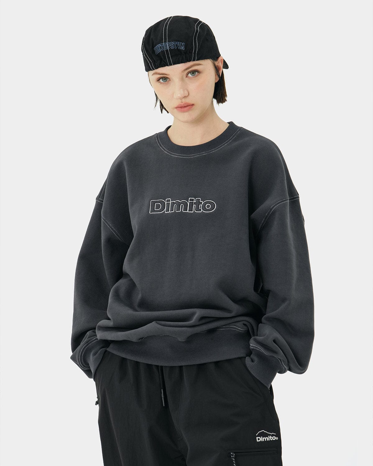 VERT LINE SWEATSHIRTS CHARCOAL