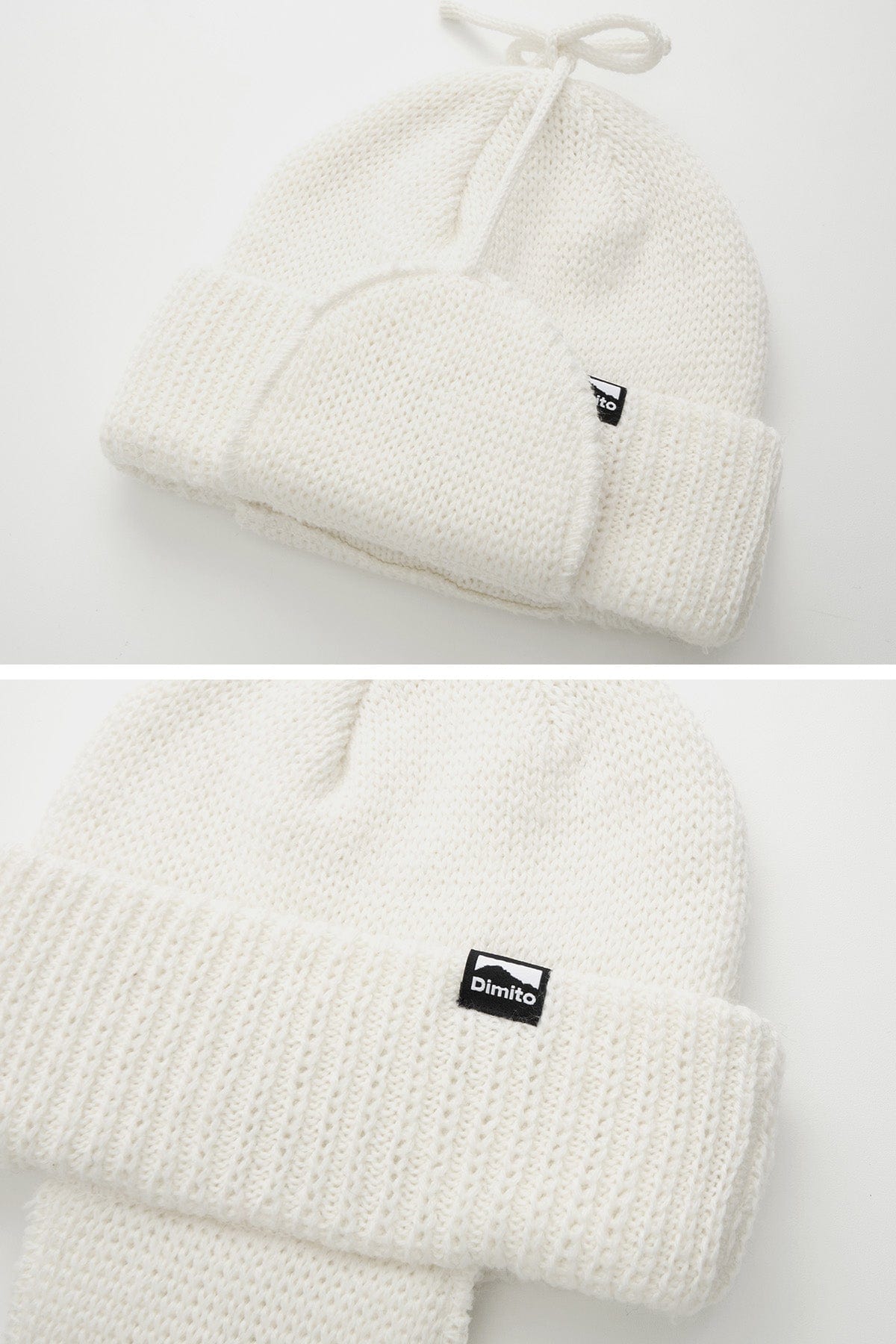 VERT ONE-SIZE 24 EAR FLAP BEANIE WHITE