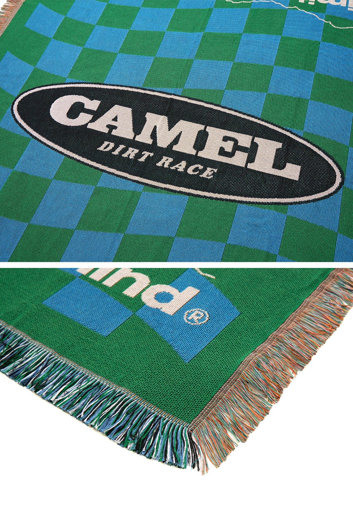 VERT ONE-SIZE CAMEL RACE BLANKET CHECKER BLUE