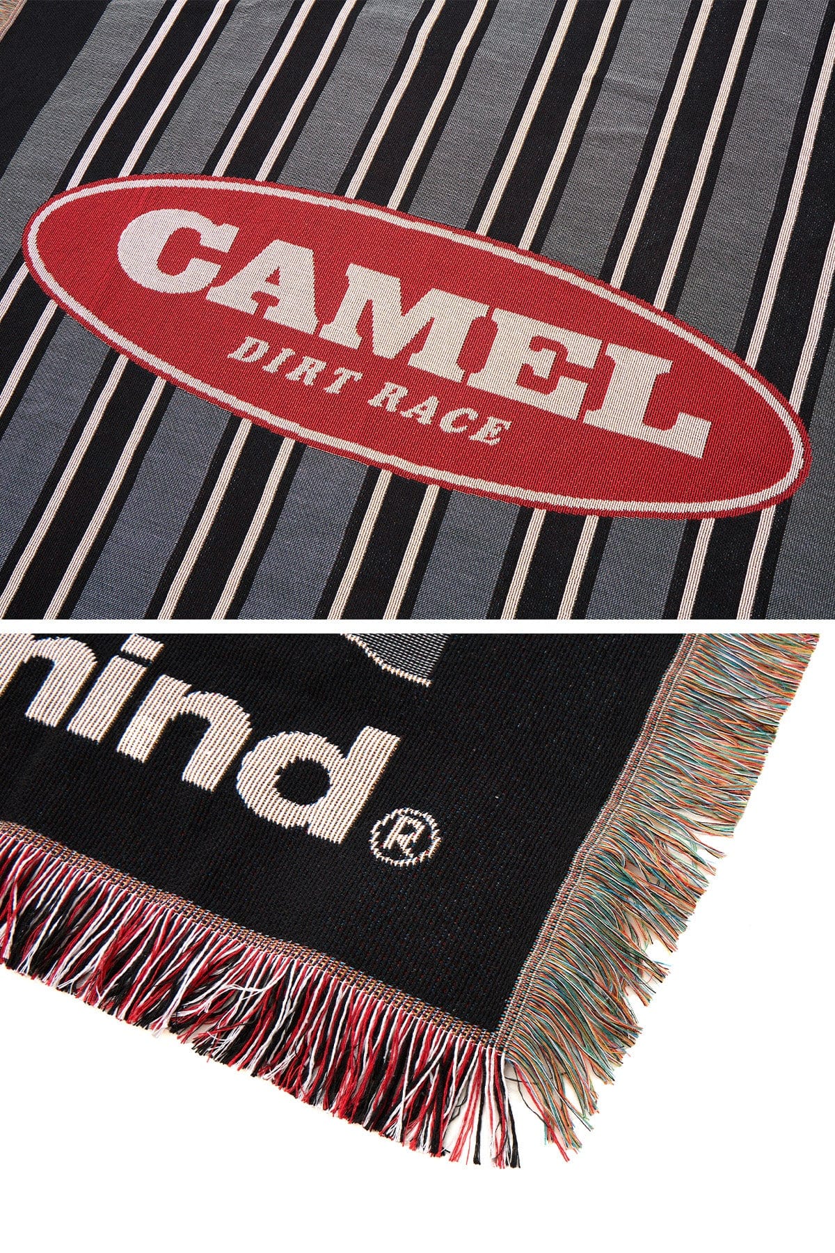 VERT ONE-SIZE CAMEL RACE BLANKET STRIPE BLACK