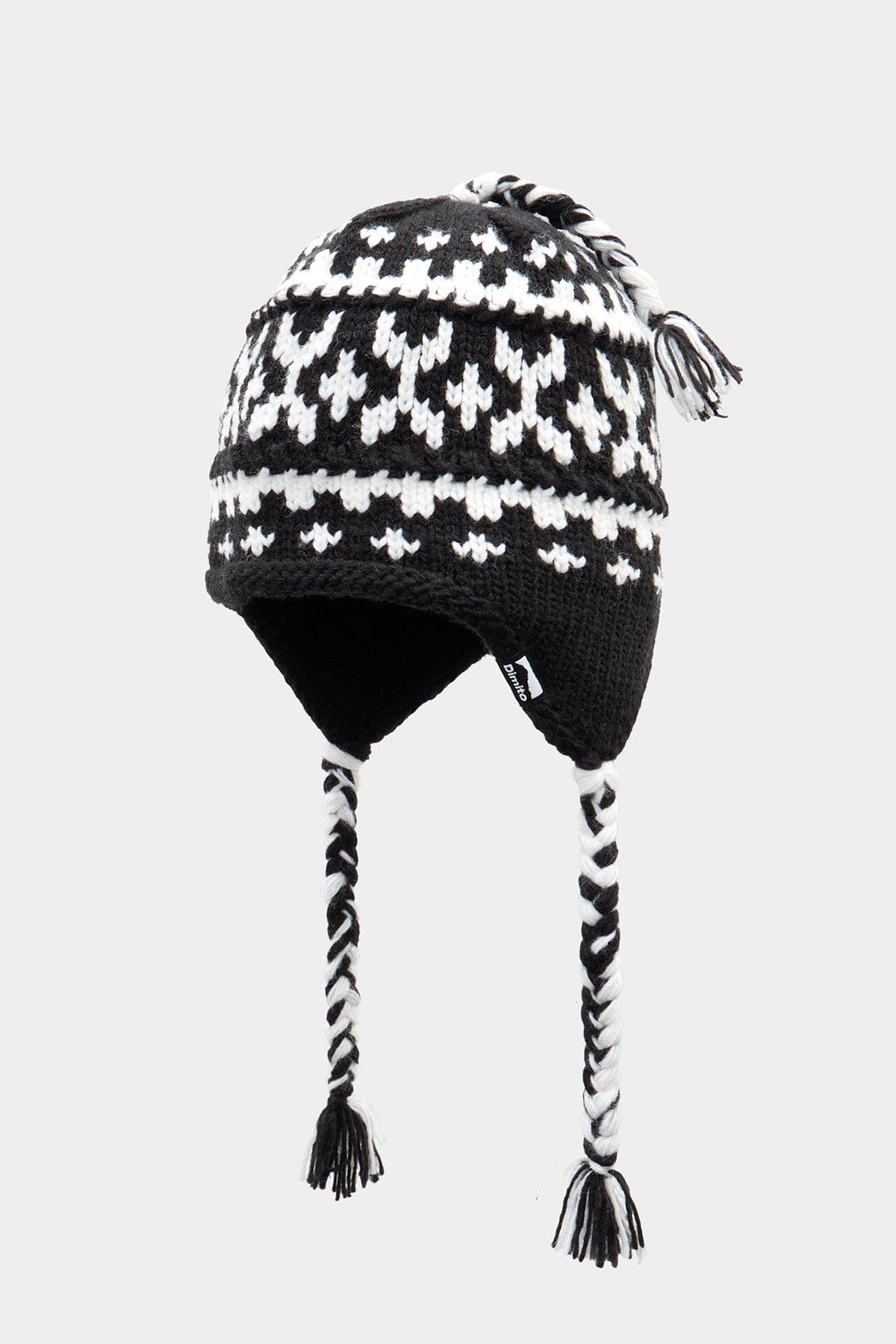 VERT ONE-SIZE CROCHET EAR FLAP BEANIE BLACK