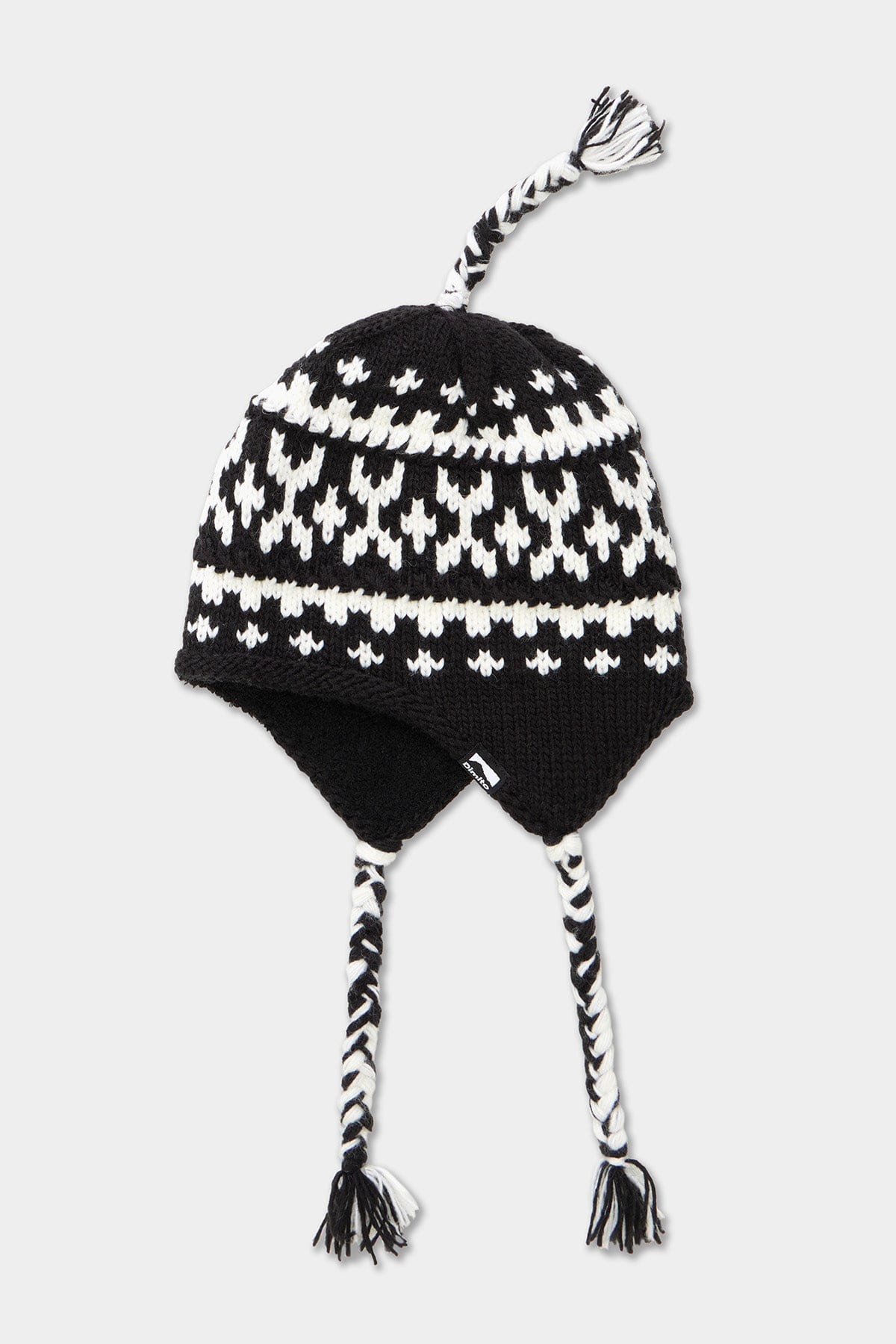 VERT ONE-SIZE CROCHET EAR FLAP BEANIE BLACK