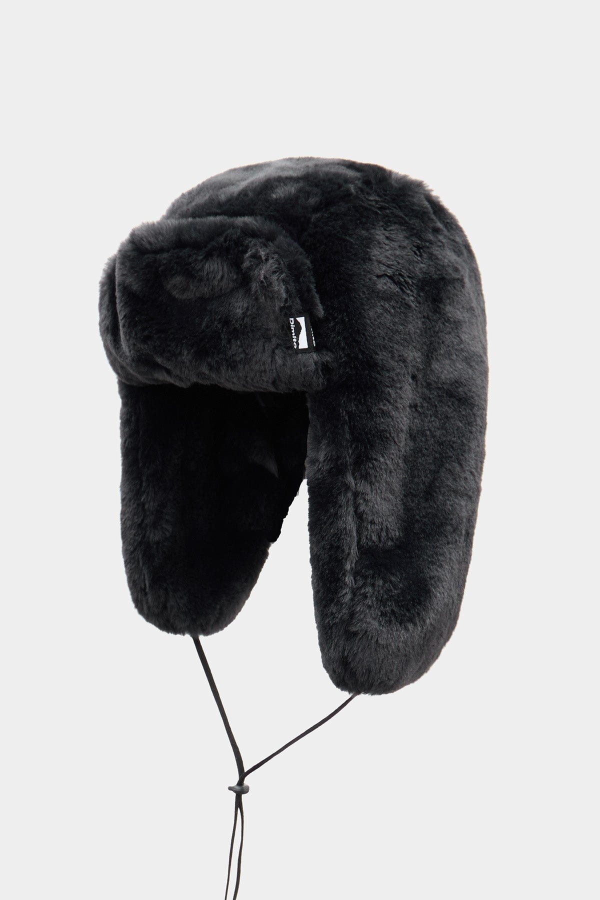 VERT ONE-SIZE ECO FUR EAR FLAP HAT BLACK