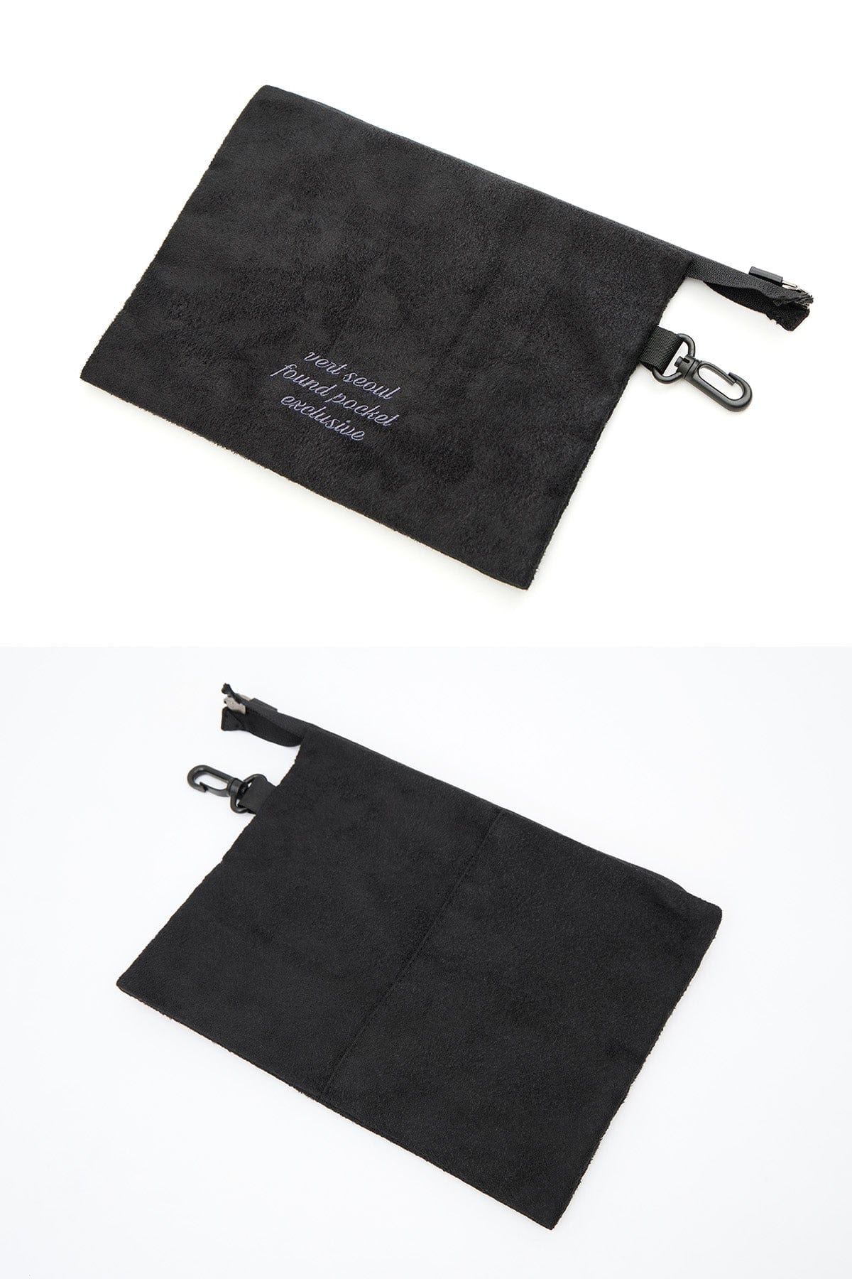 VERT ONE-SIZE FOUND STONE POUCH BLACK