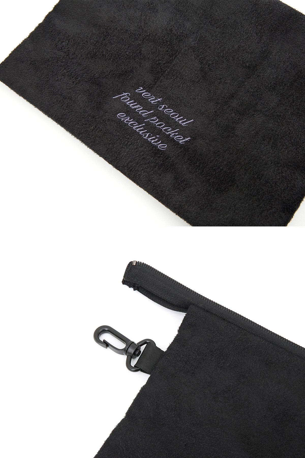 VERT ONE-SIZE FOUND STONE POUCH BLACK