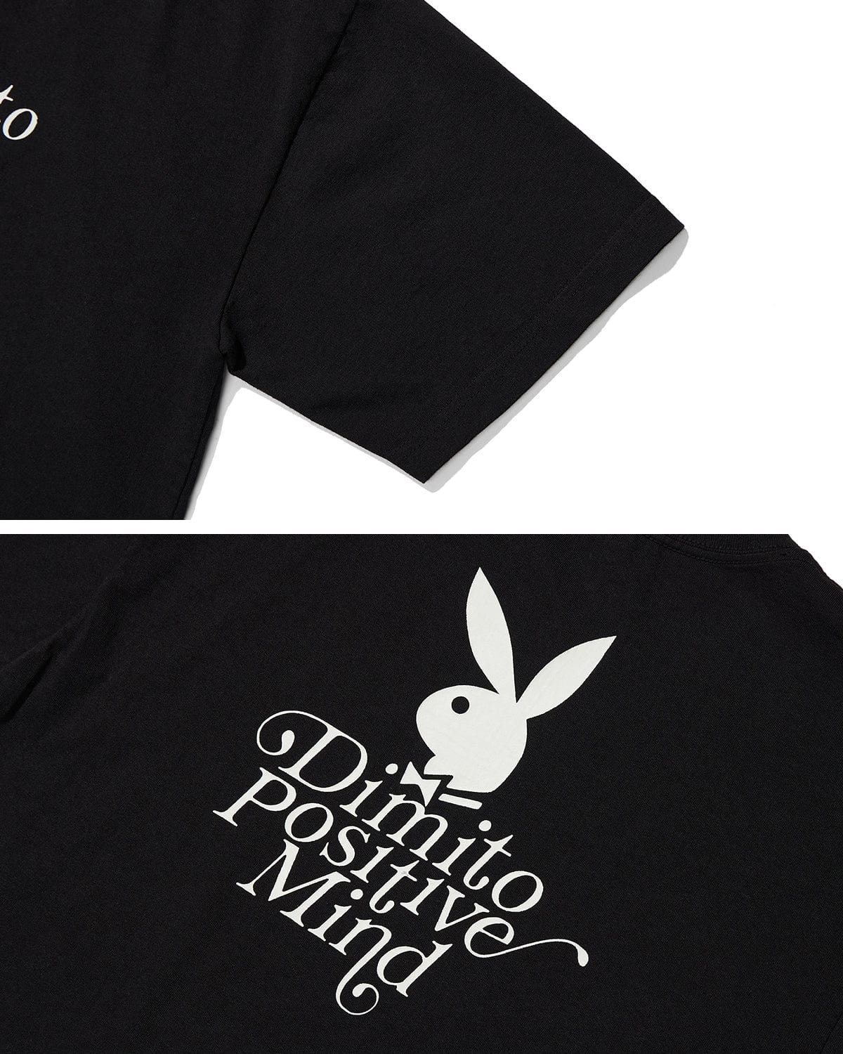 VERT ONE-SIZE (PLAYBOY X DIMITO) OVERSIZE CROP TEE BLACK