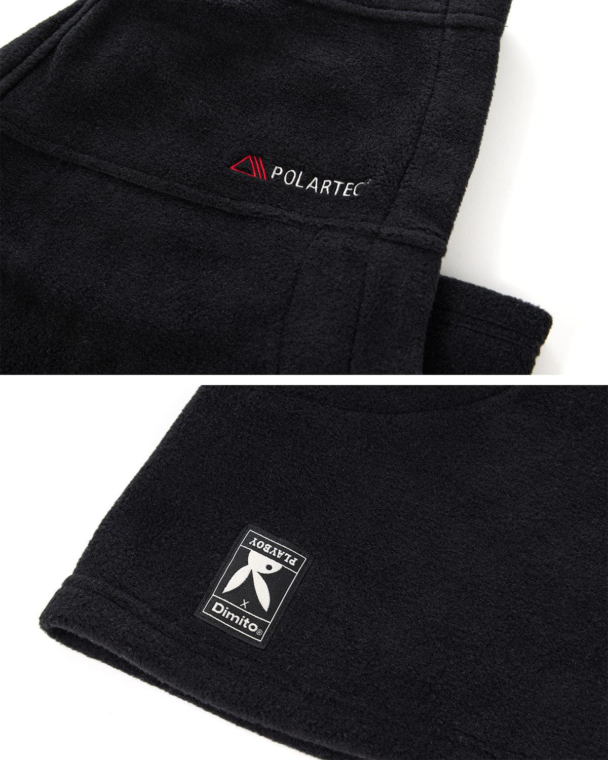 VERT ONE-SIZE POLARTEC (PLAYBOY X DIMITO) FLEECE HOODWARMER BLACK