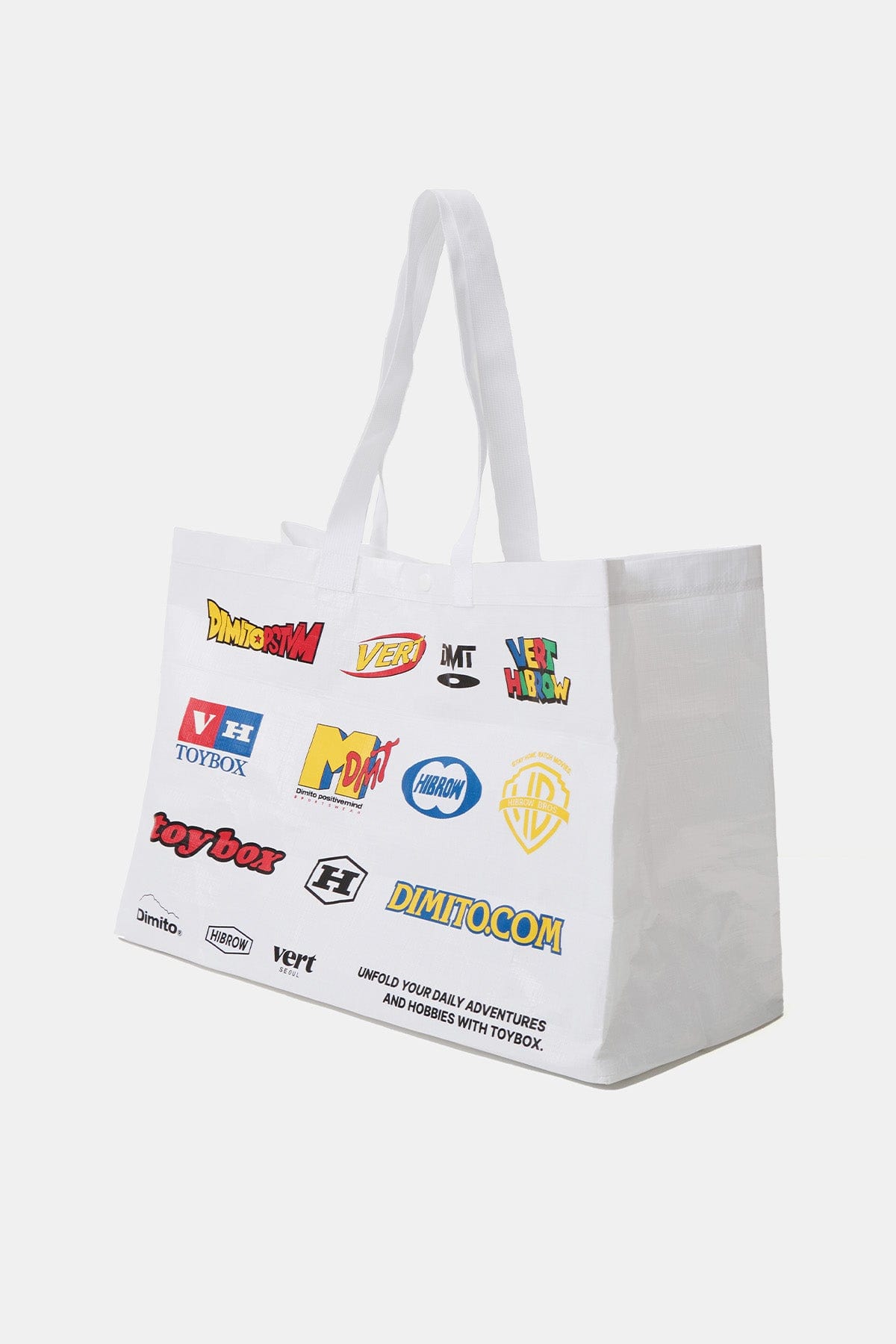 VERT ONE-SIZE TOYBOX (DIMITO x HIBROW) SHOPPER BAG WHITE